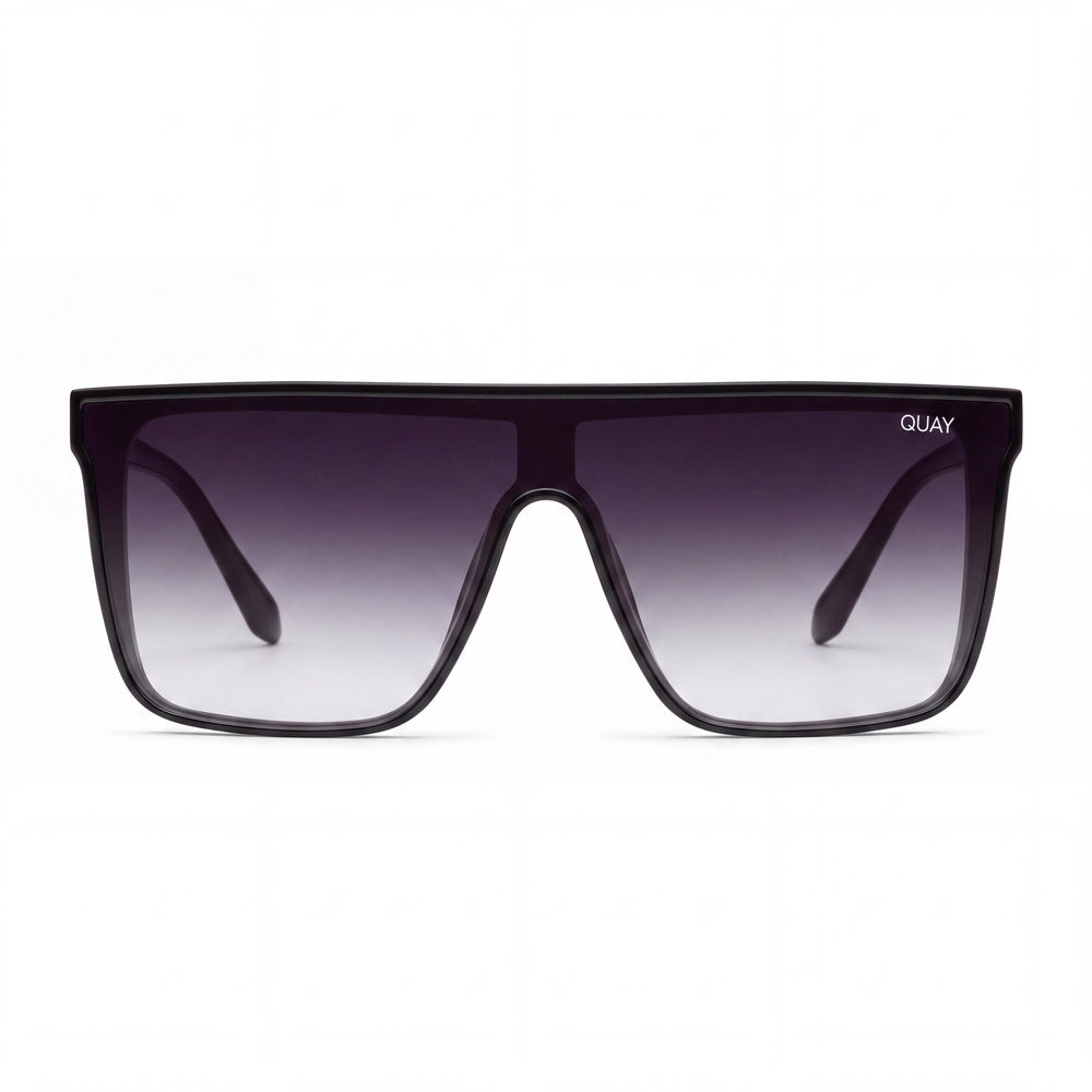 QUAY AUSTRALIA Nightfall Medium Unisex Black Fade Injection Shield Sunglasses UV Protection 140mm
