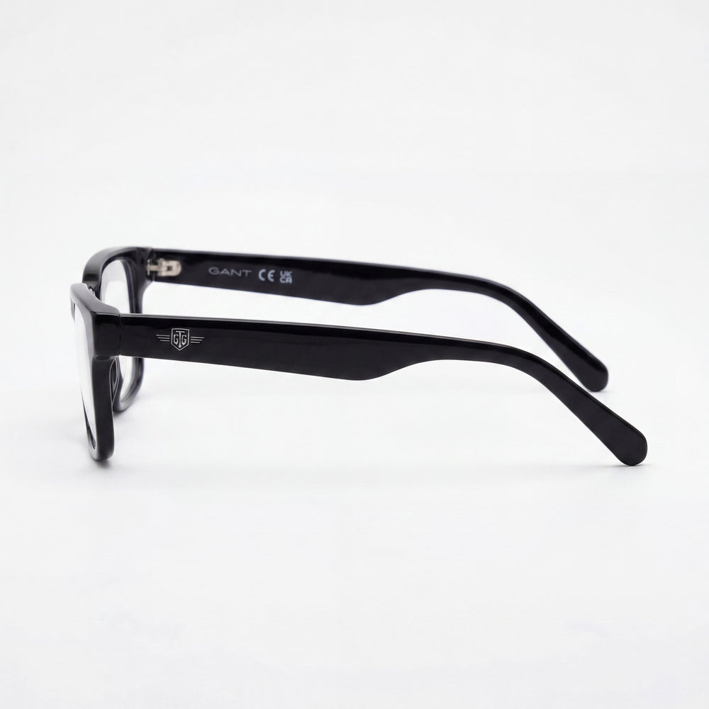 GANT Gafas Clásicas Unisex para Hombre y Mujer, Montura Negra Brillante, Lentes de Policarbonato 53-17-145