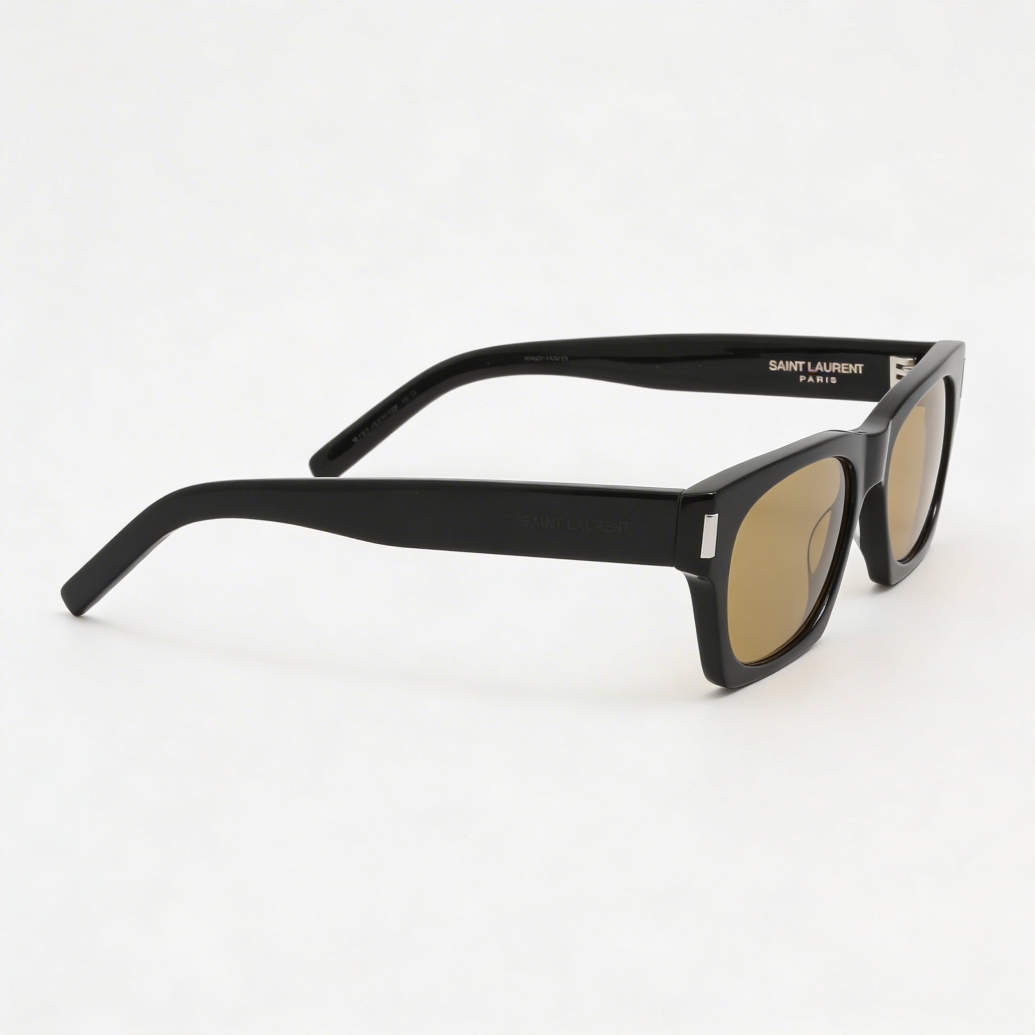 Yves Saint Laurent Square Rectangle Style Unisex Black Yellow Metal Frame UV Protected Sunglasses 54mm, Photo 3