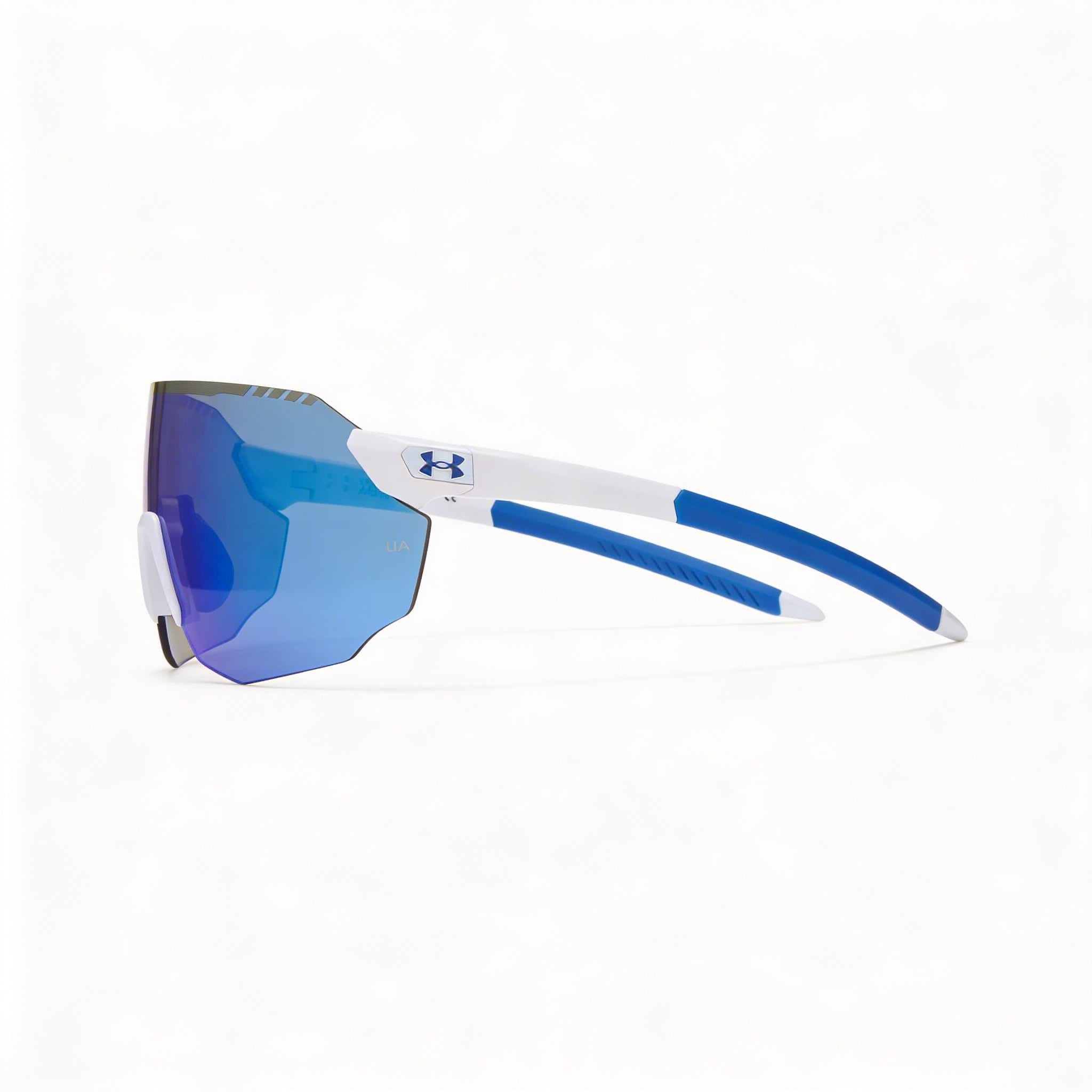 Gafas de sol Under Armour Square Sporty de policarbonato UA TUNED de béisbol azul no polarizadas con protección UV, blanco mate, azul, 99mm, Photo 3