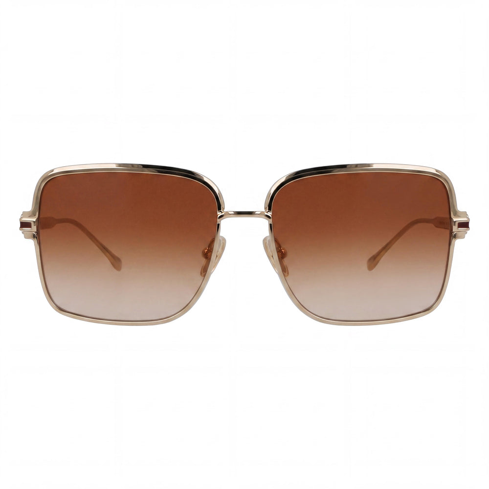 Ferragamo Sf317s Unisex Titanium Frame Gold Brown Sand Gradient UV 400 Sunglasses 57-16-140