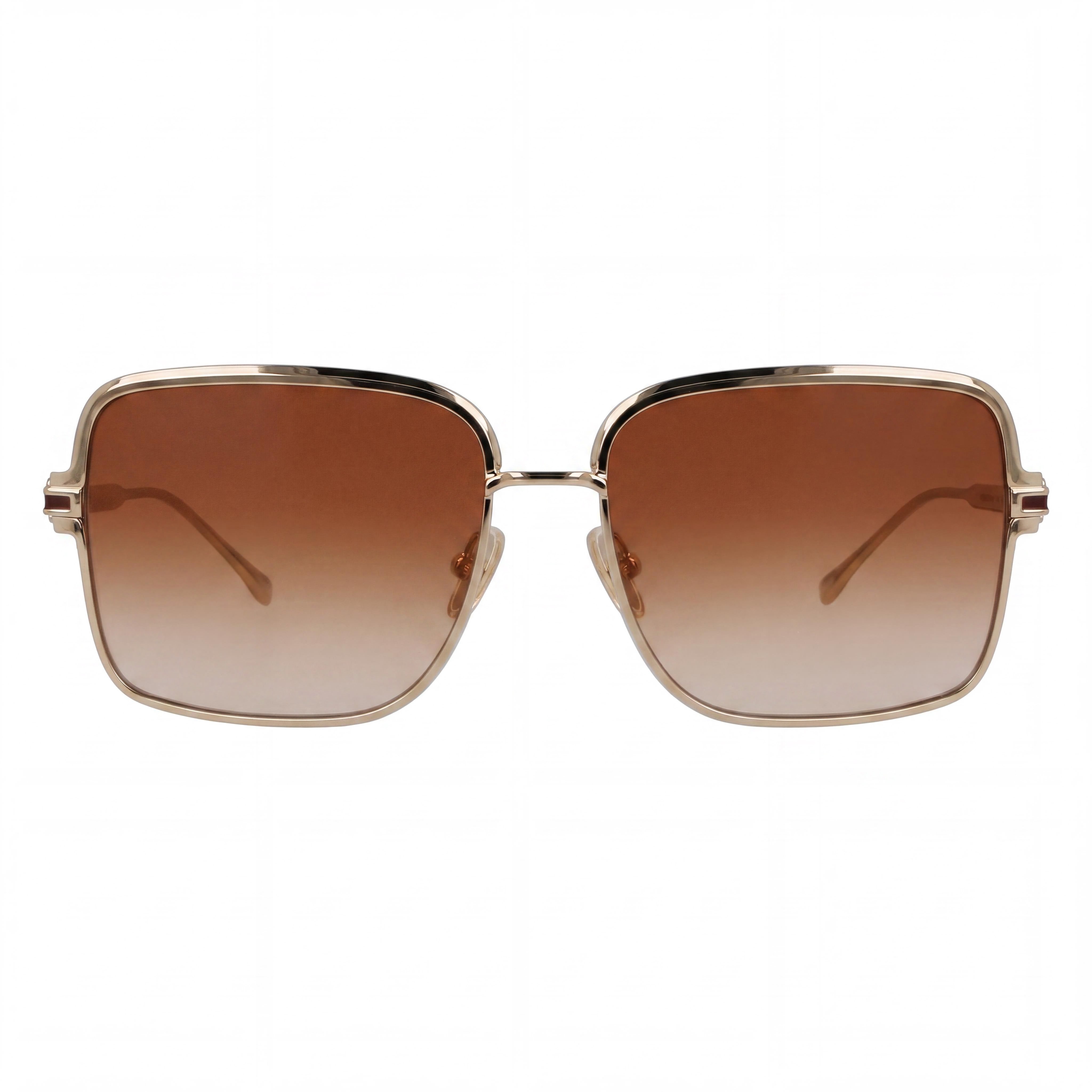 Ferragamo Sf317s Unisex Titanium Frame Gold Brown Sand Gradient UV 400 Sunglasses 57-16-140, Photo 2