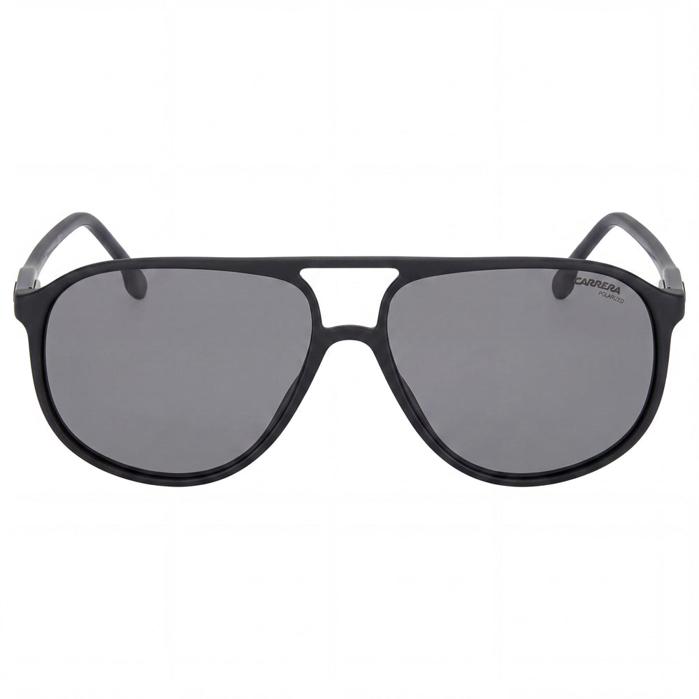 Carrera 257/S Unisex Propionate Frame Sunglasses, Black with Polarized Gray UV Protected Lenses, 60mm