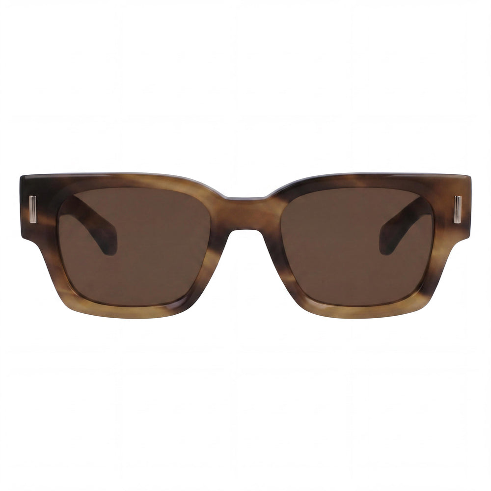 Salvatore Ferragamo Sf2010s Gafas de Sol para Hombre, Acetato a Rayas Caqui Marrón, 100% Protección UV, 52mm