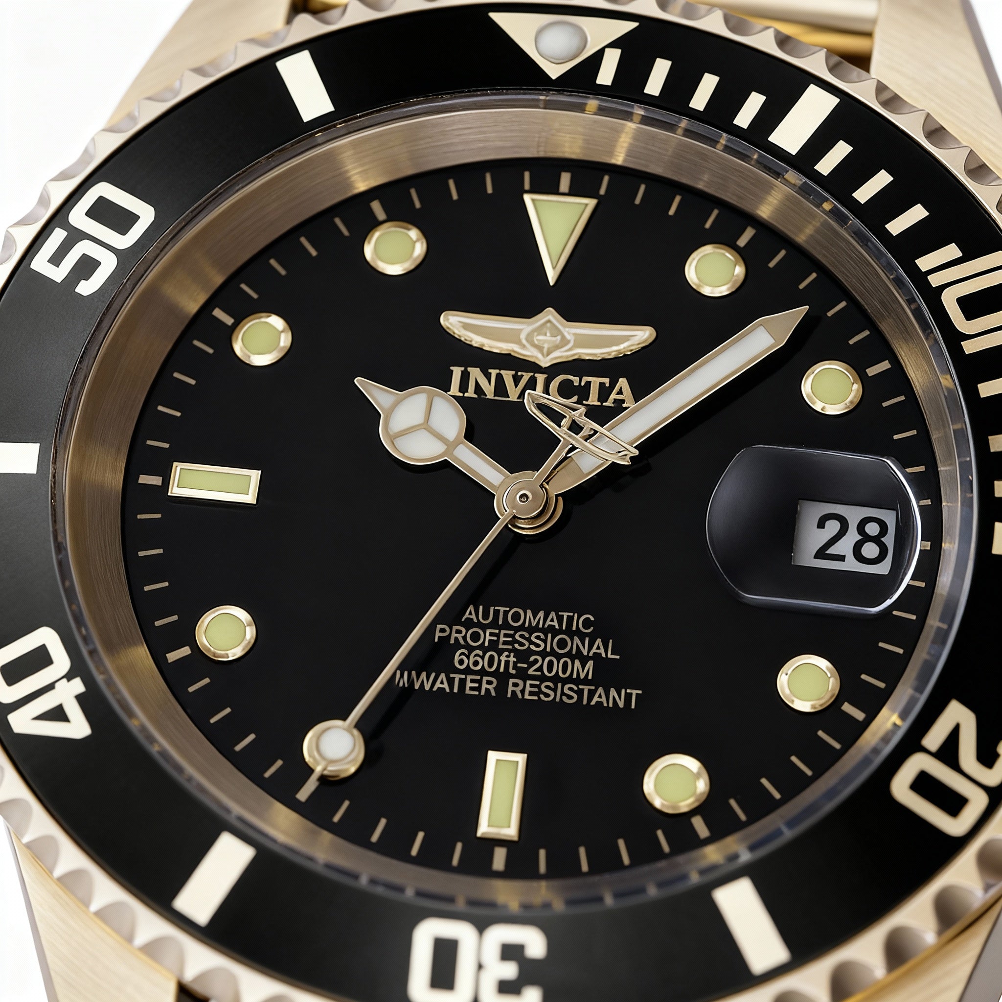 Invicta 47722 Pro Diver Unisex Automatic 40mm Black Dial Stainless Steel Bracelet Watch 20 Bar WR