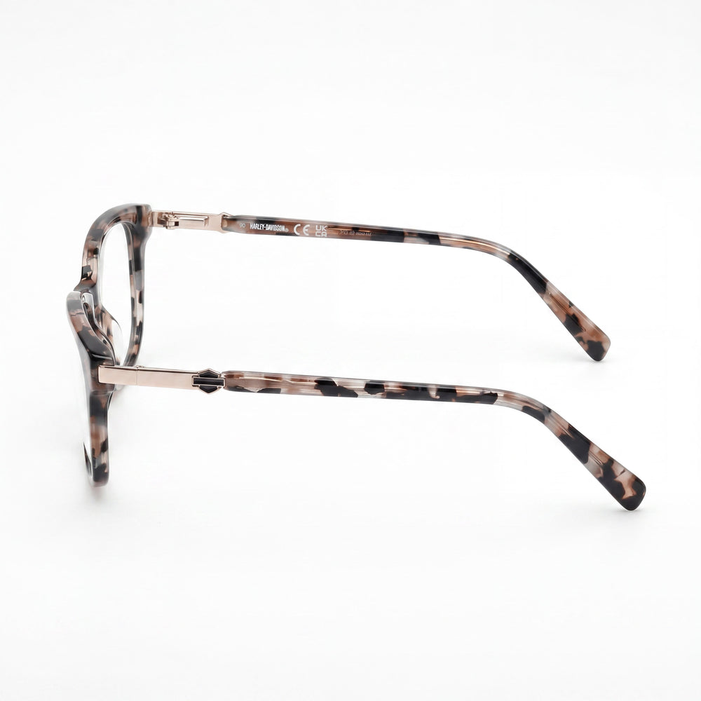 Montura óptica de acetato Harley-Davidson Hd0578 para mujer en rosa claro/oro rosa con lentes rosas de 53 mm