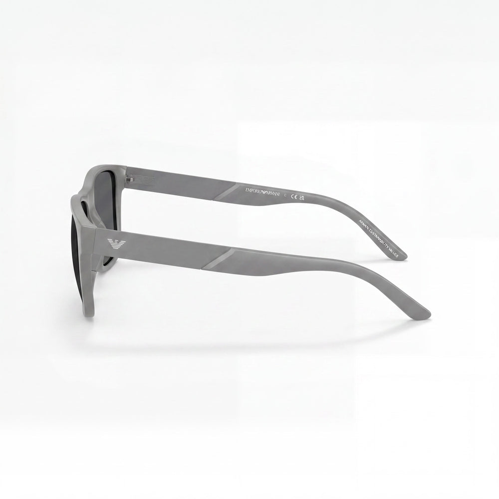 Emporio Armani EA4243 Women's Polarized Square Bio-based Nylon Fibre Sunglasses Matte Grey 56mm