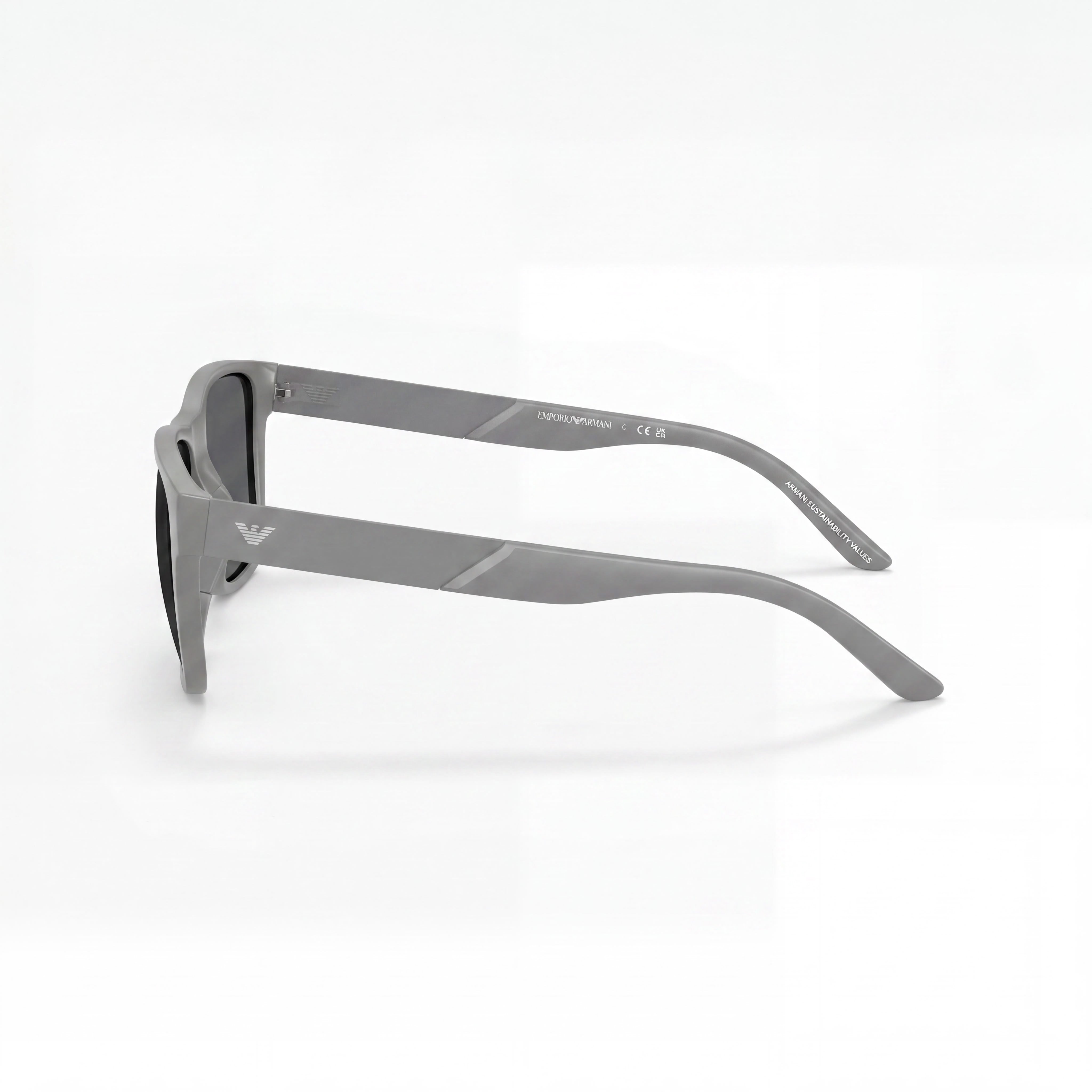 Emporio Armani EA4243 Women's Polarized Square Bio-based Nylon Fibre Sunglasses Matte Grey 56mm, Photo 3