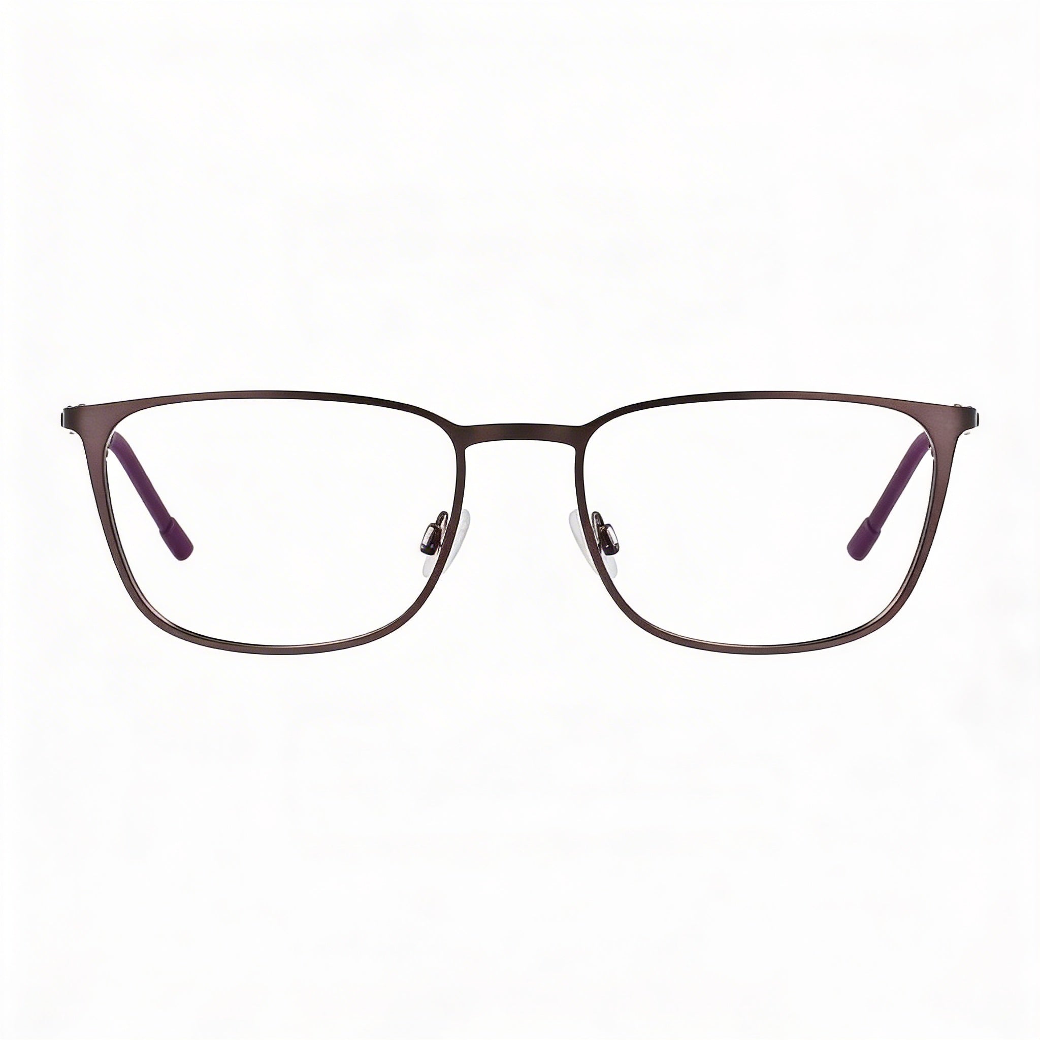 Flexon E1143 Men's Metal Frame Eyeglasses in Matte Gunmetal Midnight Plum, 54mm, Photo 3