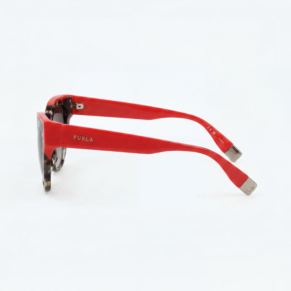 Furla Sfu694 Women's Brown Grey Havana Plastic UV Protection Sunglasses 55mm