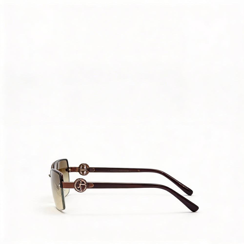 Marc Jacobs Gafas casuales de metal dorado y negro para mujer con lentes, 54 mm de ancho de lente