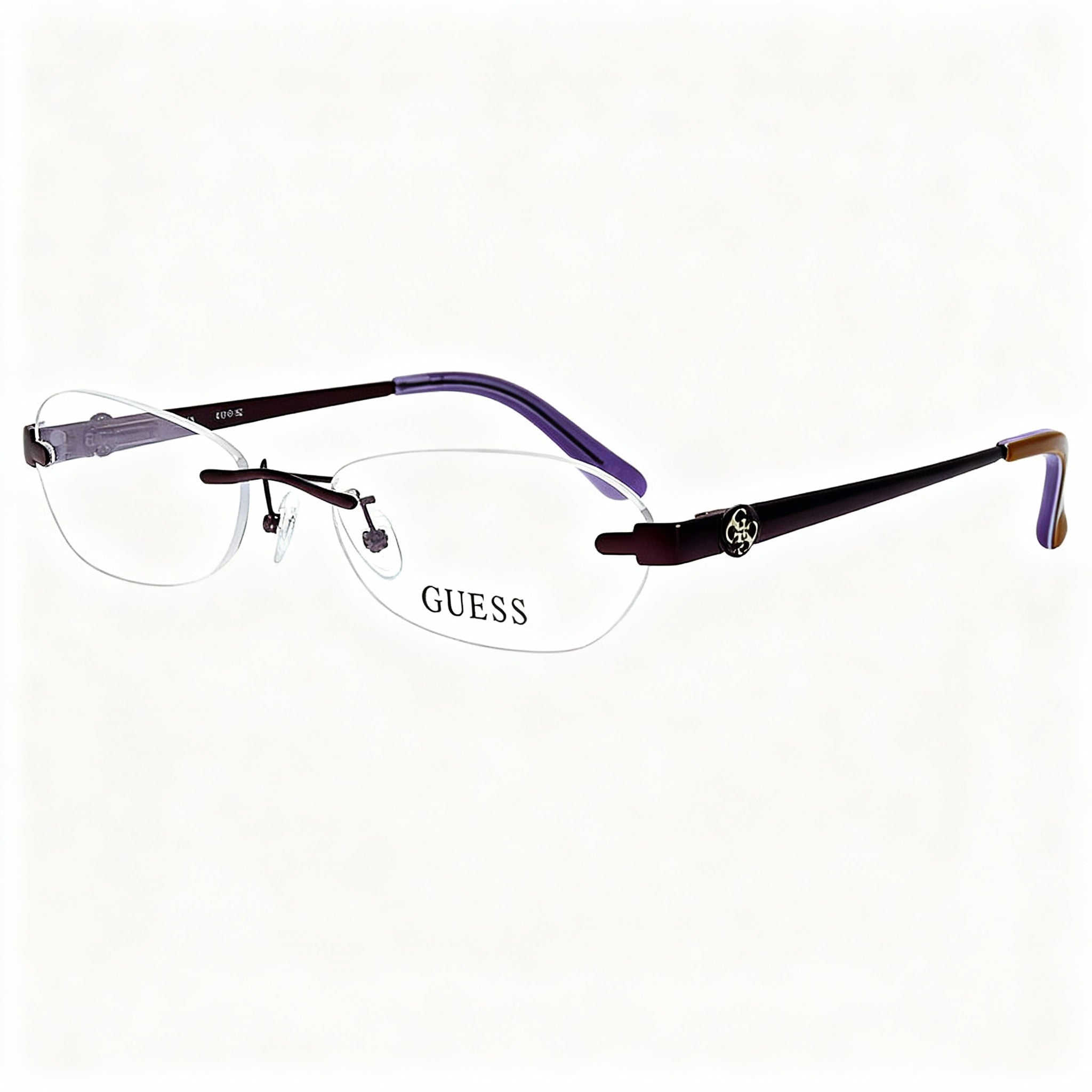 GUESS GU2338-PUR-53 Unisex Full Rim Metal Square Rectangle Purple Optical Frame, Lens 53mm, Bridge 17mm, Temple 135mm, Photo 3
