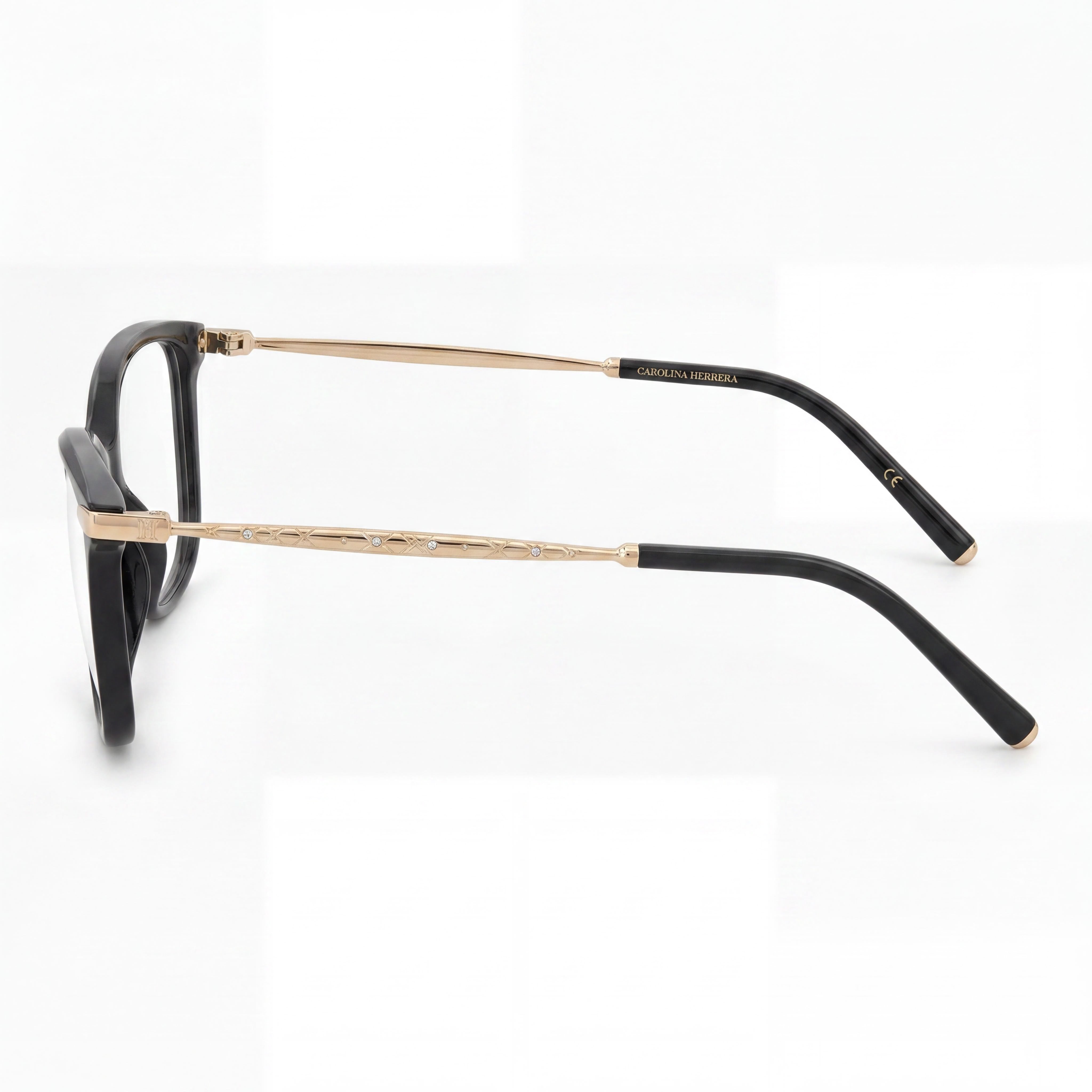 Carolina Herrera Classic Women's Black Gold Plastic Eyewear 54mm, Photo 2