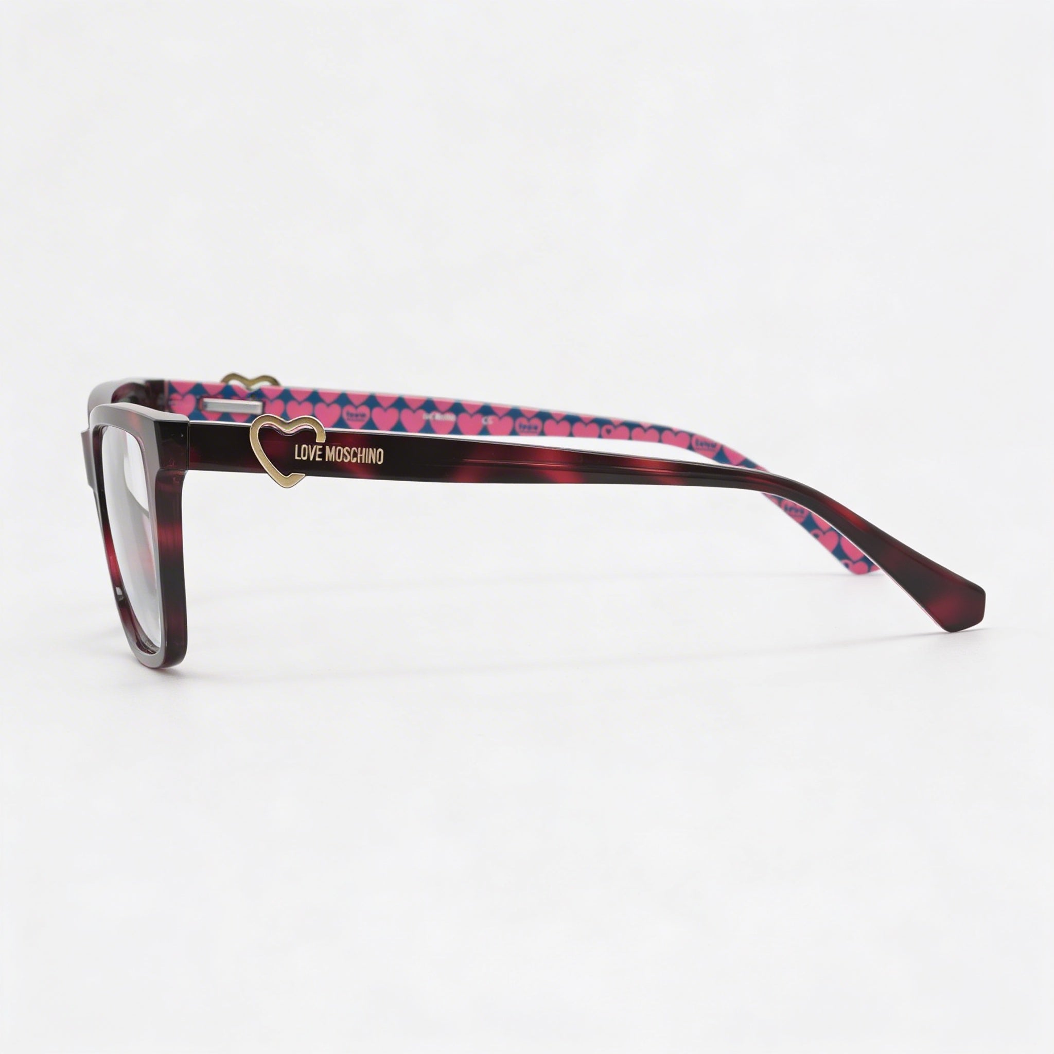 Love Moschino Rectangular Square Women's Multicolored Acetate Eyeglasses 52mm Clear Demo Lenses, Photo 3
