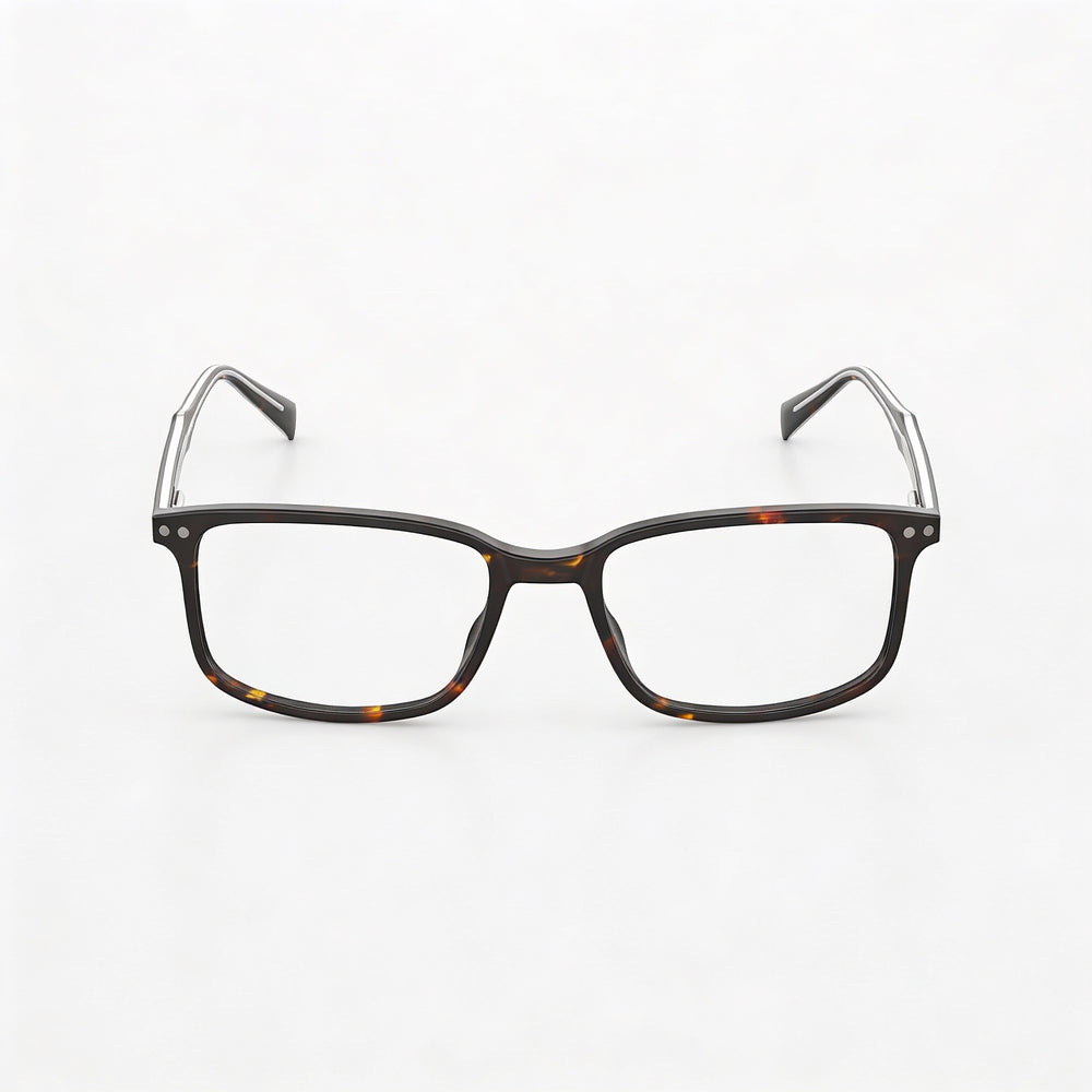 Gafas de vista Levi's LV 5019 para hombre, montura completa rectangular de polimetilmetacrilato color Havana oscuro, 54 mm