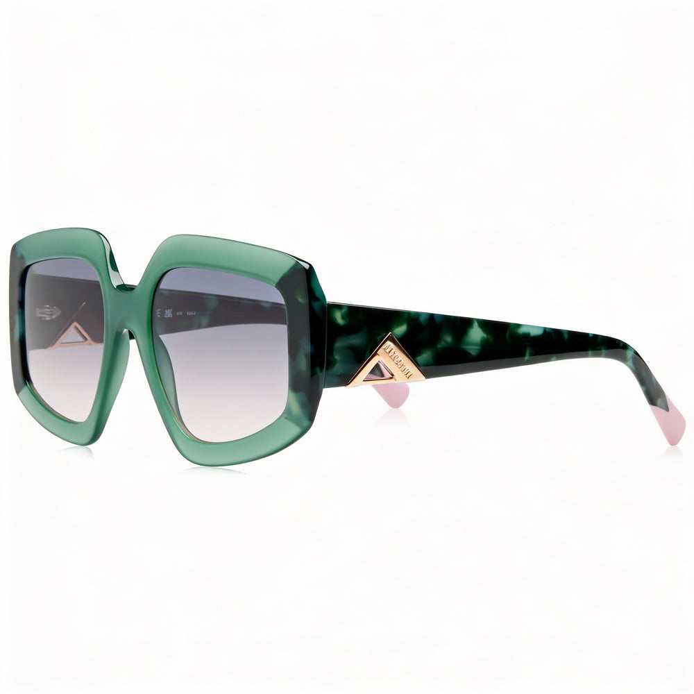 Gafas de sol Missoni para mujer, color verde, rosa, habana, montura de acetato, policarbonato, protección UV, ancho de lente de 54 mm