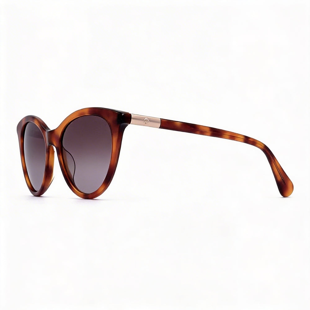 Kate Spade New York Janalynn/S - Gafas de sol de acetato Havana para mujer, diseño de ojo de gato, lentes marrones degradadas, protección UV, 51 mm
