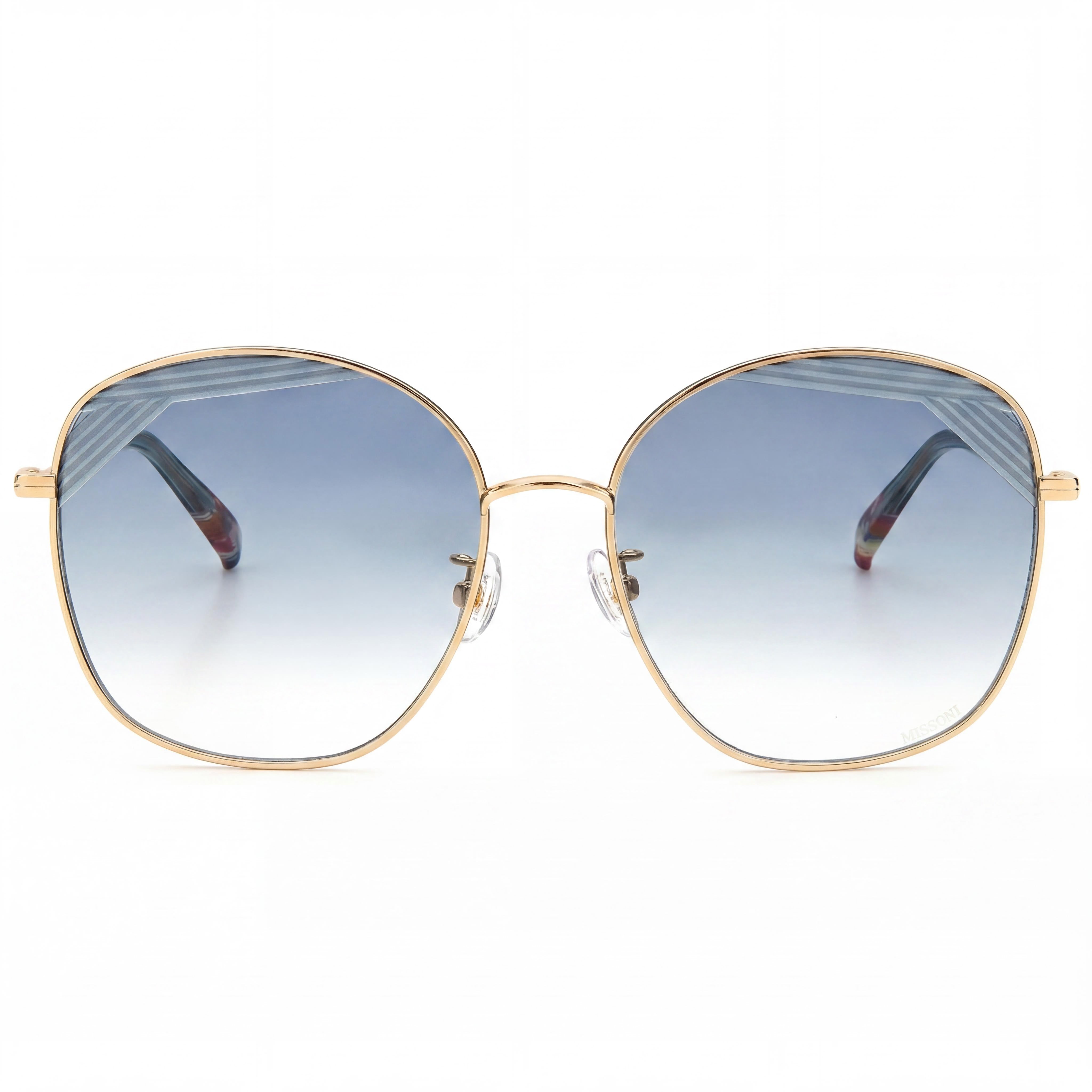 Gafas de sol M Missoni Spillo para mujer, con montura de acero de aleación, degradado en dorado y verde, 59 mm, Photo 2