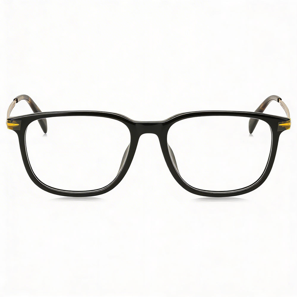 Gafas de hombre David Beckham Db 7074/F con montura de plástico y lentes de policarbonato en negro dorado, ancho de lente de 55 mm