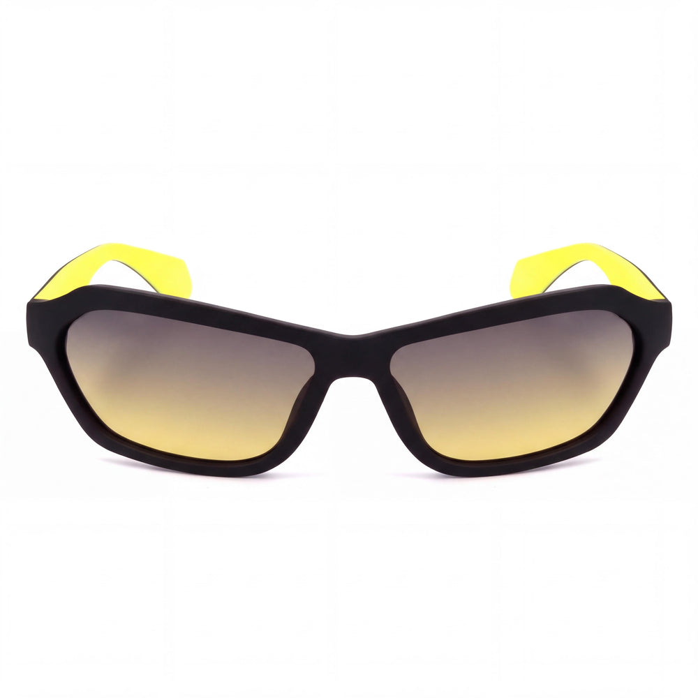 Gafas de sol unisex clásicas adidas de plástico degradado mate negro y azul con lentes degradadas amarillas y protección UV de 58 mm