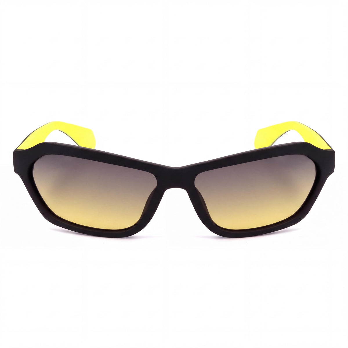 adidas Classic Unisex Matte Black Gradient Blue Plastic Sunglasses with Yellow Gradient Lenses and UV Protection 58mm, Photo 2