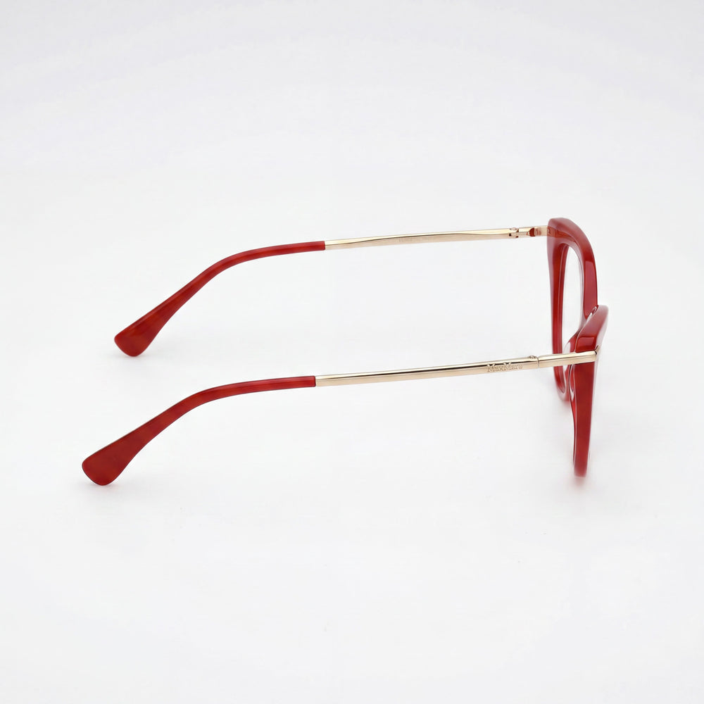MaxMara Mm5145 Women's Dark Red / Pale Gold Plastic Eyewear Red Lenses 52-17-135mm