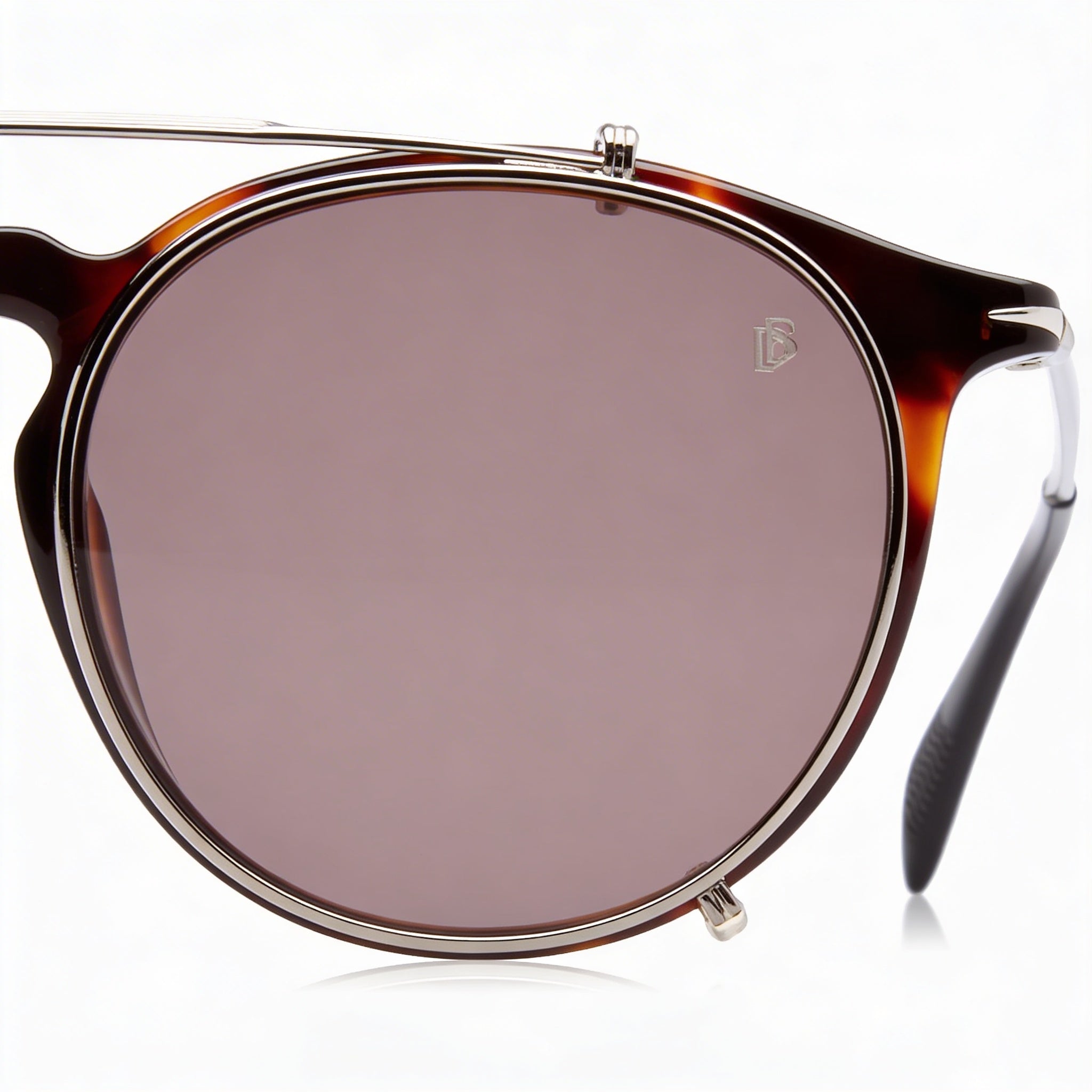 Gafas con Clip Pilot Unisex David Beckham Db 1003/G/Cs, Montura de Acetato, Lentes de Policarbonato, Habana, 49mm, Protección UV, Photo 3