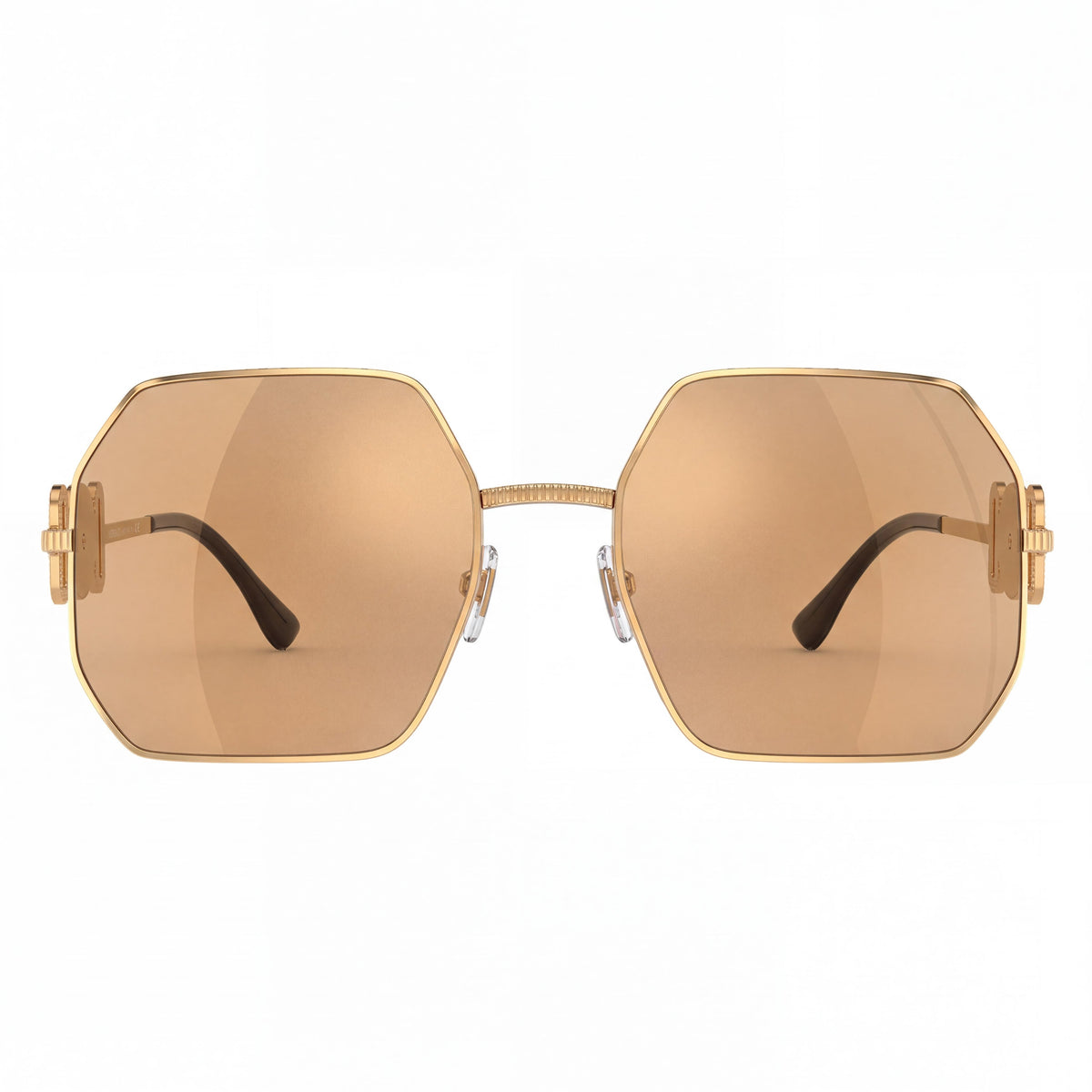 Gafas de sol Versace 0VE224810027P58 para mujer de metal dorado, espejo marrón dorado, con protección UV, no polarizadas, compatibles con lentes graduadas, 58 mm, Photo 2