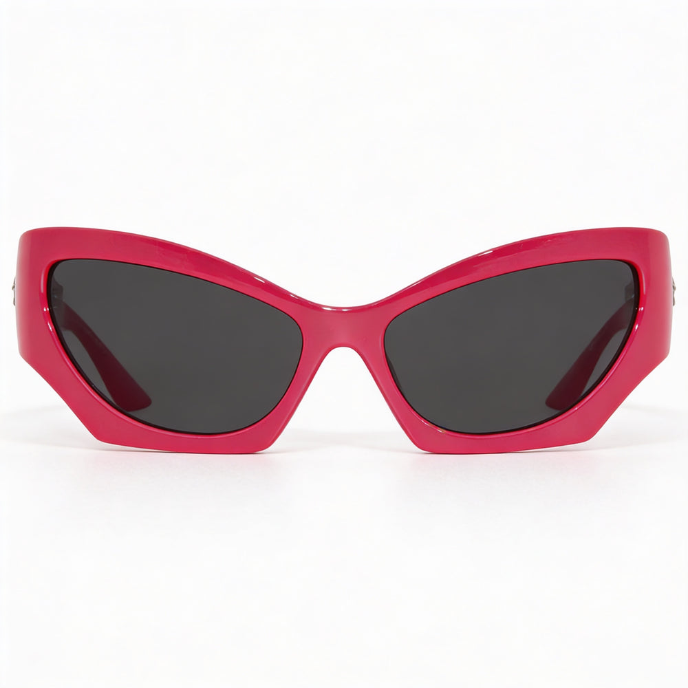 Versace VE4450 Women's Cat Eye Sunglasses, Dark Grey Rose Plastic Frame with Dark Grey Lenses, 100% UV 60-16-125