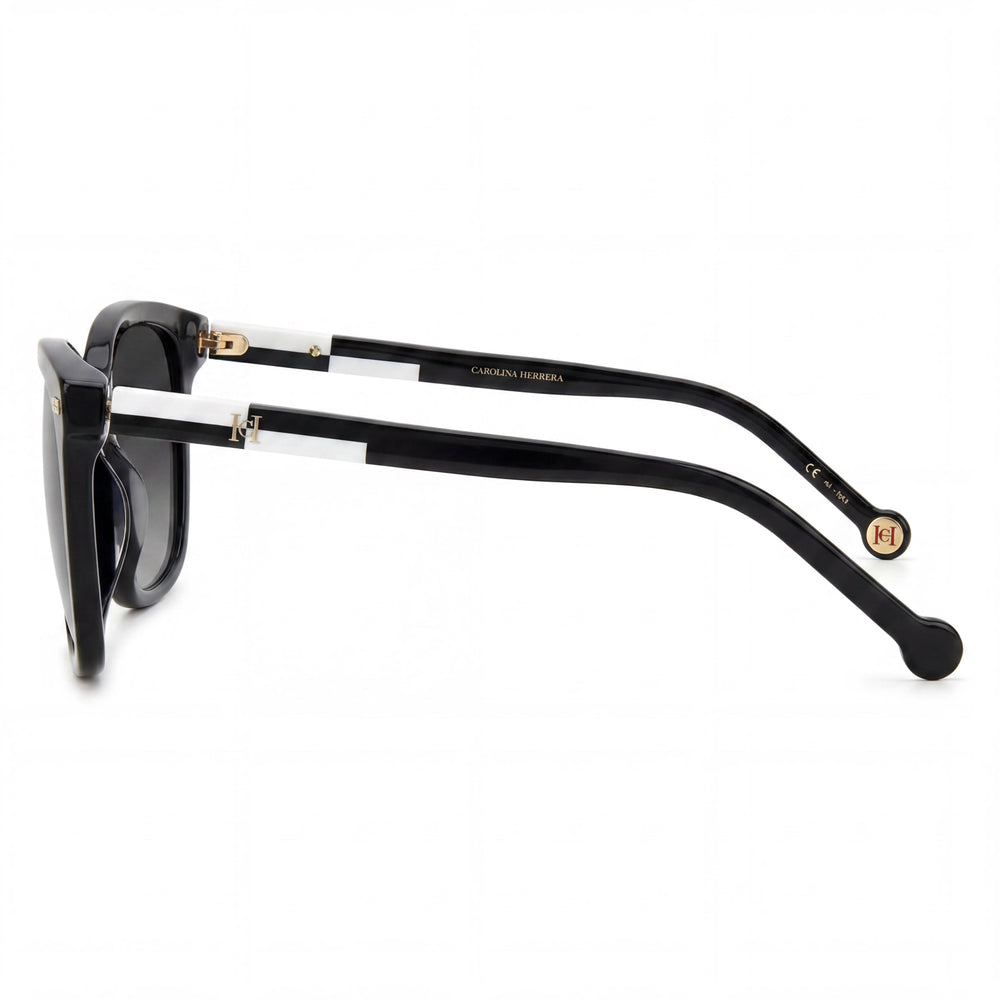 Carolina Herrera Her 0137/S Gafas de sol unisex de acetato blanco y negro, 54 mm de ancho de lente, protección UV