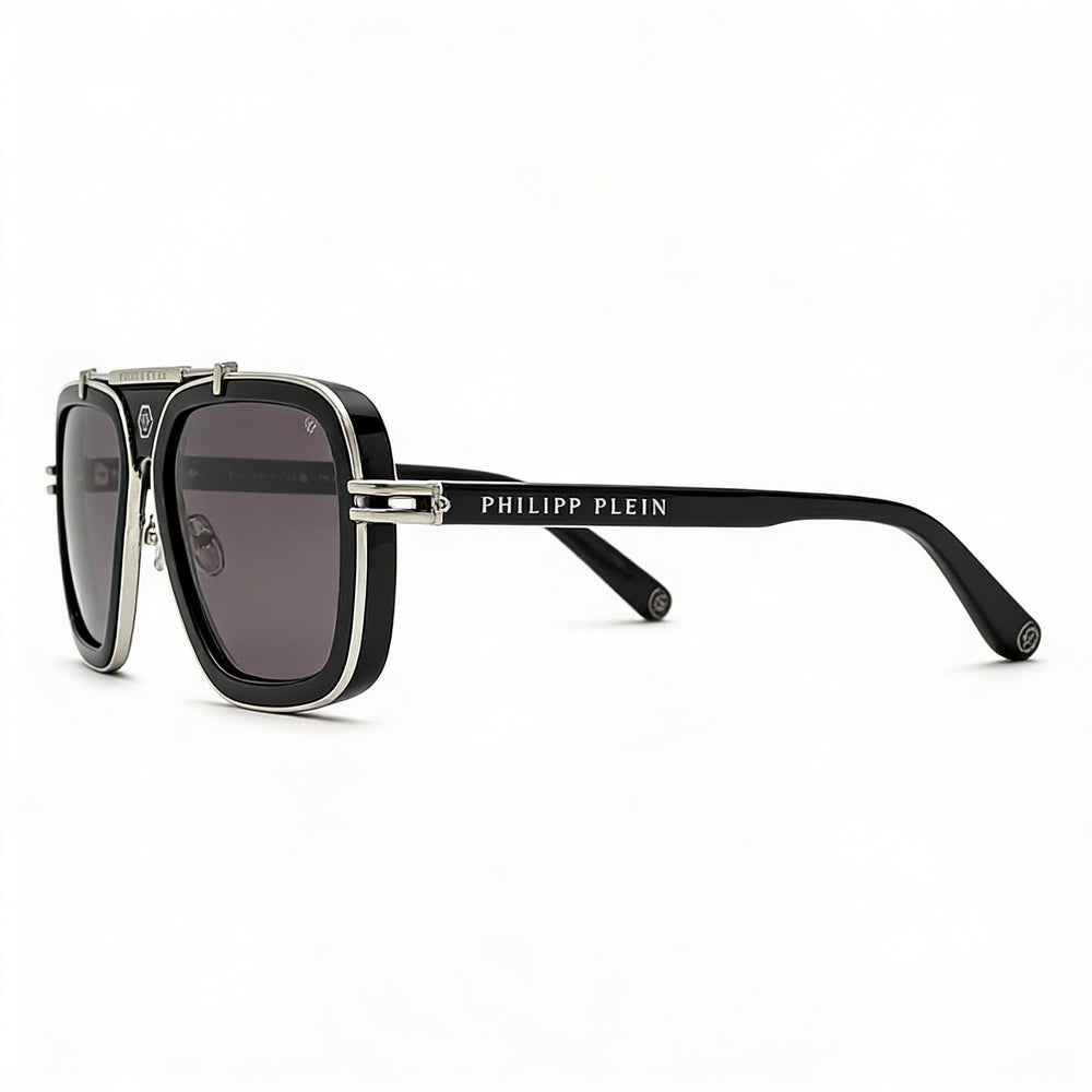 Philipp Plein Spp109m Men's Multi-coloured Metal Sunglasses with Smoke Non-Polarized Lenses 57mm