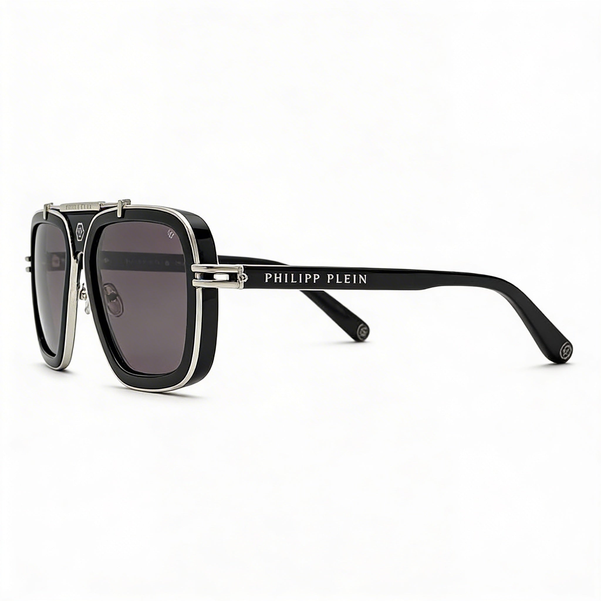 Philipp Plein Spp109m Men's Multi-coloured Metal Sunglasses with Smoke Non-Polarized Lenses 57mm, Photo 2