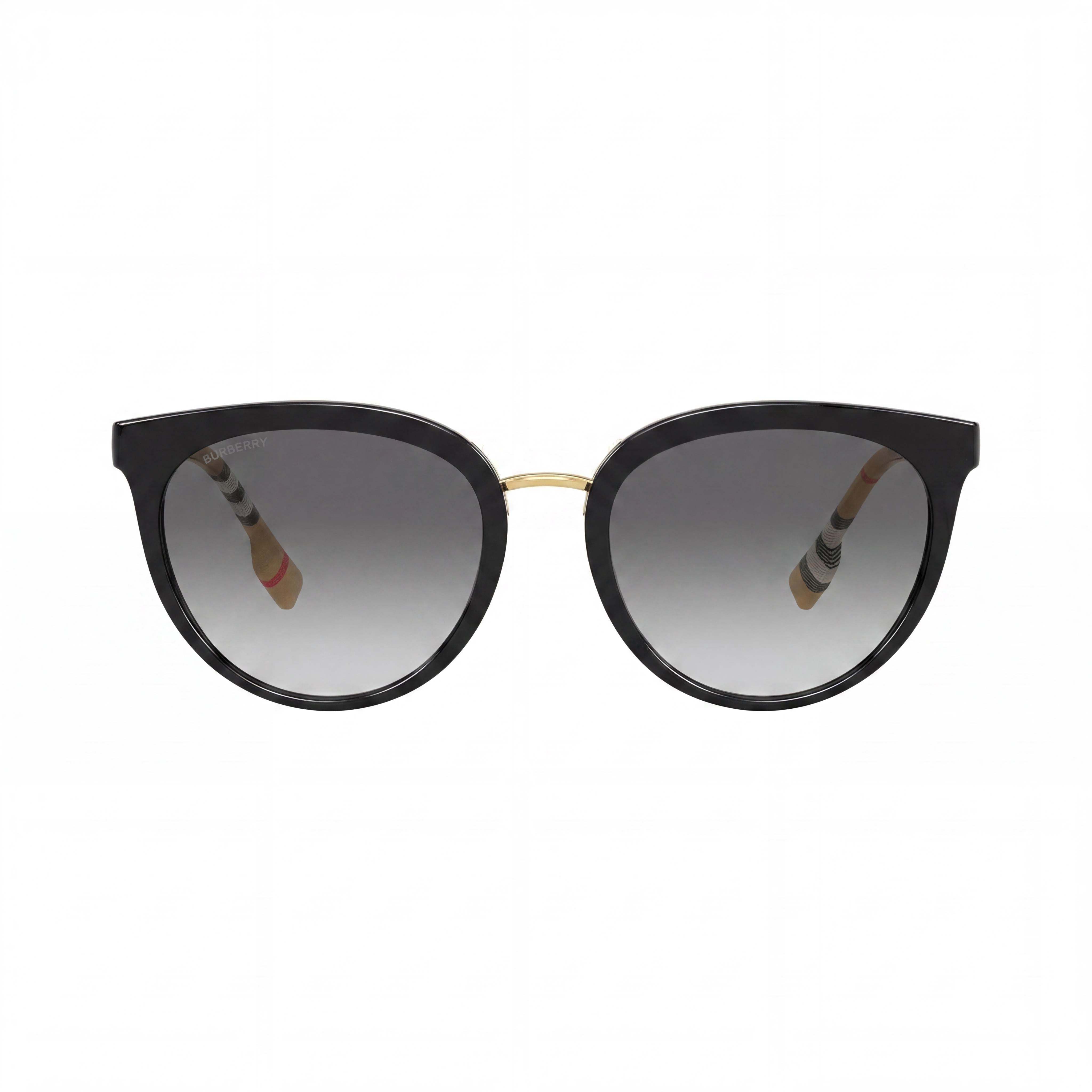 Burberry Be4316 Willow Women's Black Full Rim Round Frame Grey Gradient Lens UV Protected Sunglasses 54mm, Photo 2