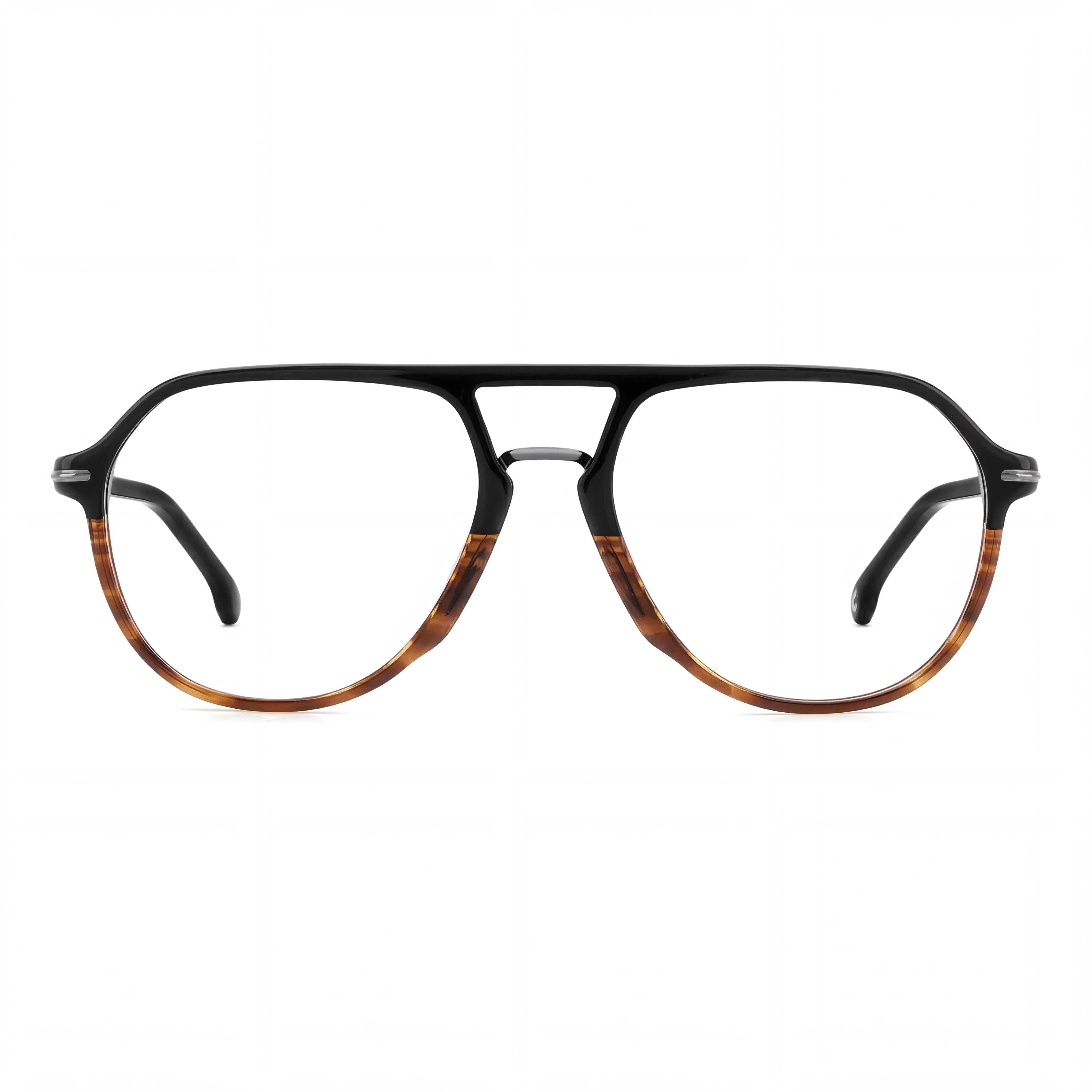 Carrera Classic Unisex Optical Eyeglasses with Black Horn Plastic Frame and Multicolor Lenses, Size 55-17-145, Photo 2