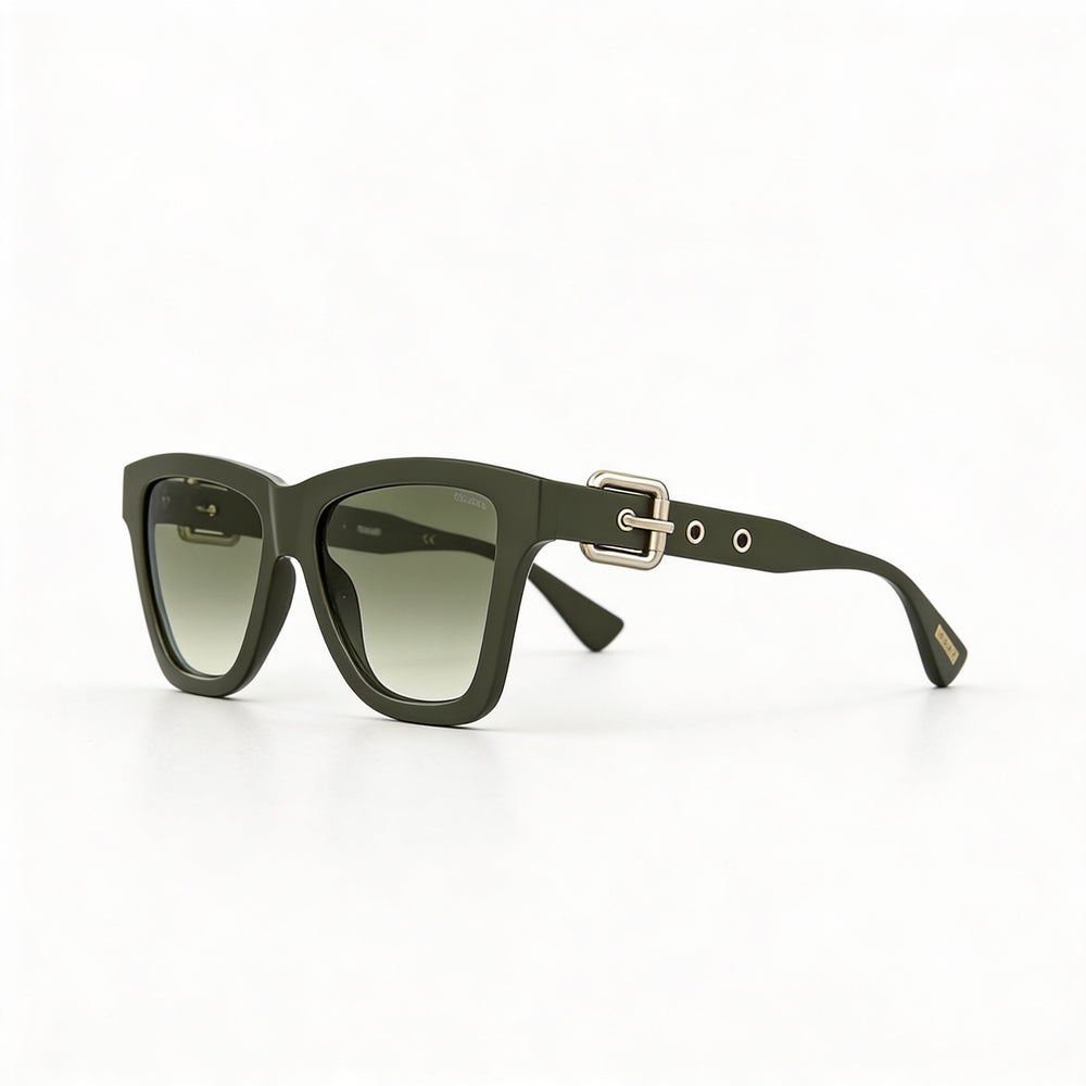 Gafas de sol Moschino Casual para mujer, cuadradas, con montura verde militar degradada y lentes verde militar de 54 mm con protección UV