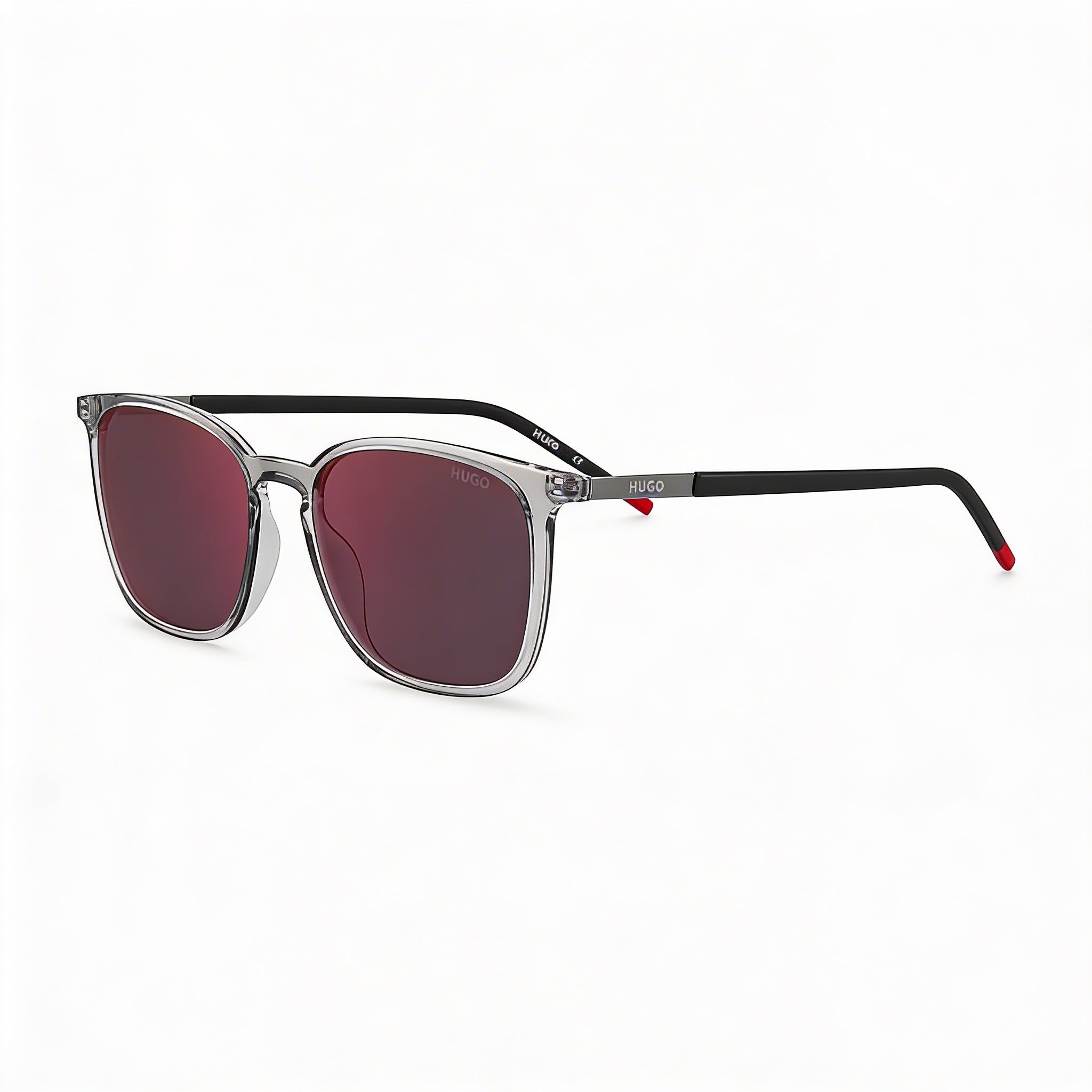 Hugo Boss Contemporary Men's Grey Red Nylon Frame Sunglasses with Red Lens 100% UV Protection 54mm, Photo 3