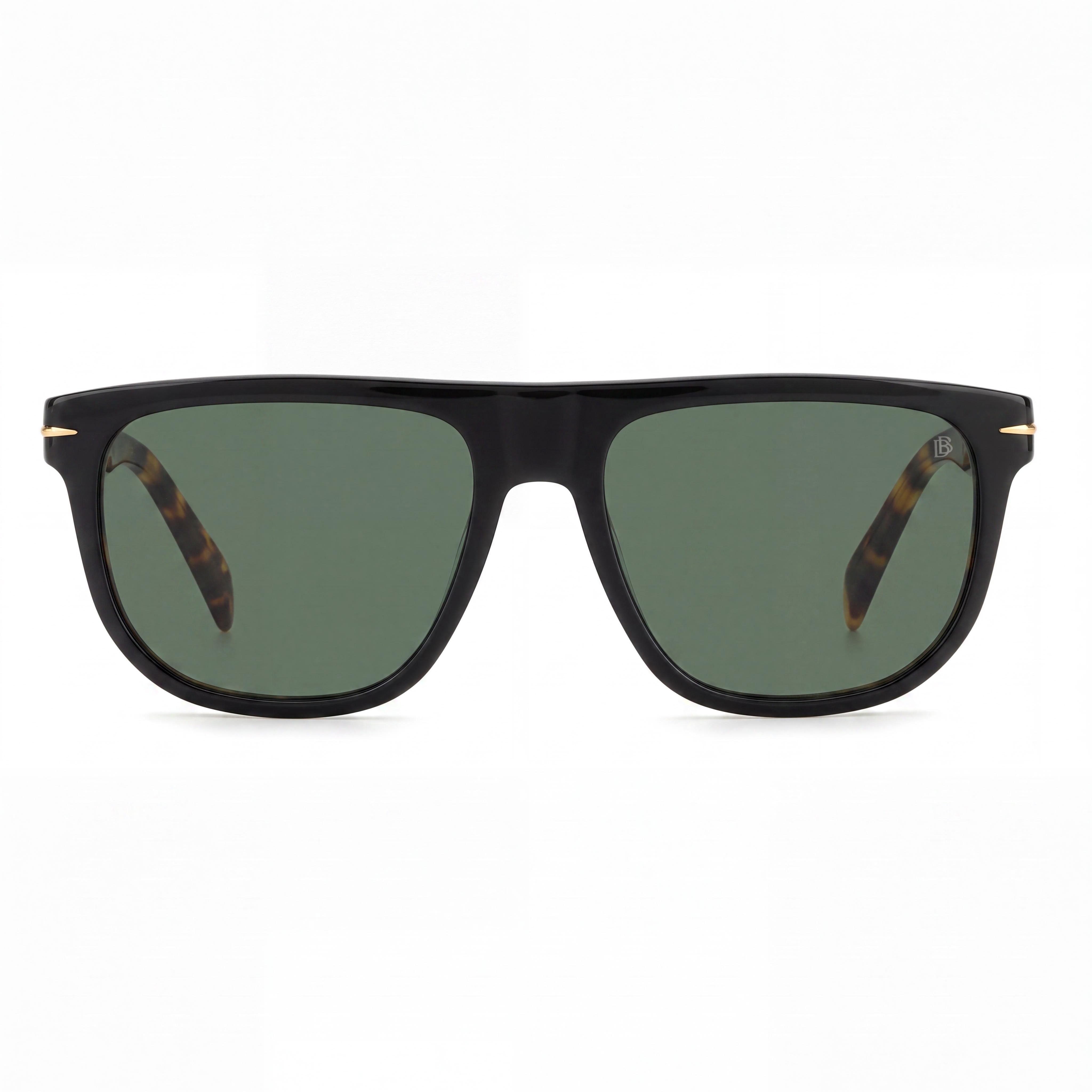 David Beckham DB 7111/S Men's Black Havana Acetate Non-Polarized Green Mirror Sunglasses 56mm, Photo 2