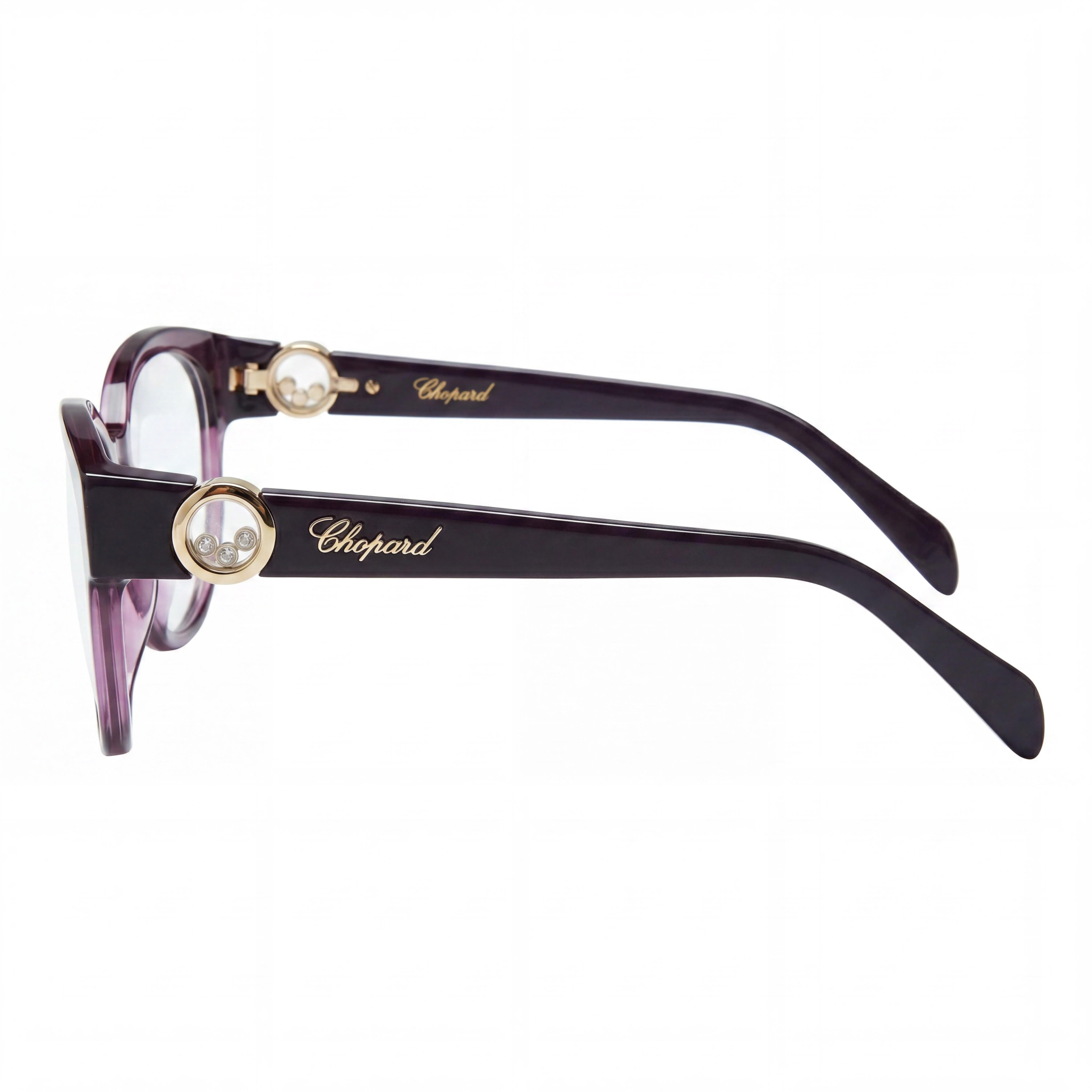 Chopard Modern Women's Transparent Violet Eyeglasses with 53mm Lens, 19mm Bridge, and 145mm Temples, Photo 3