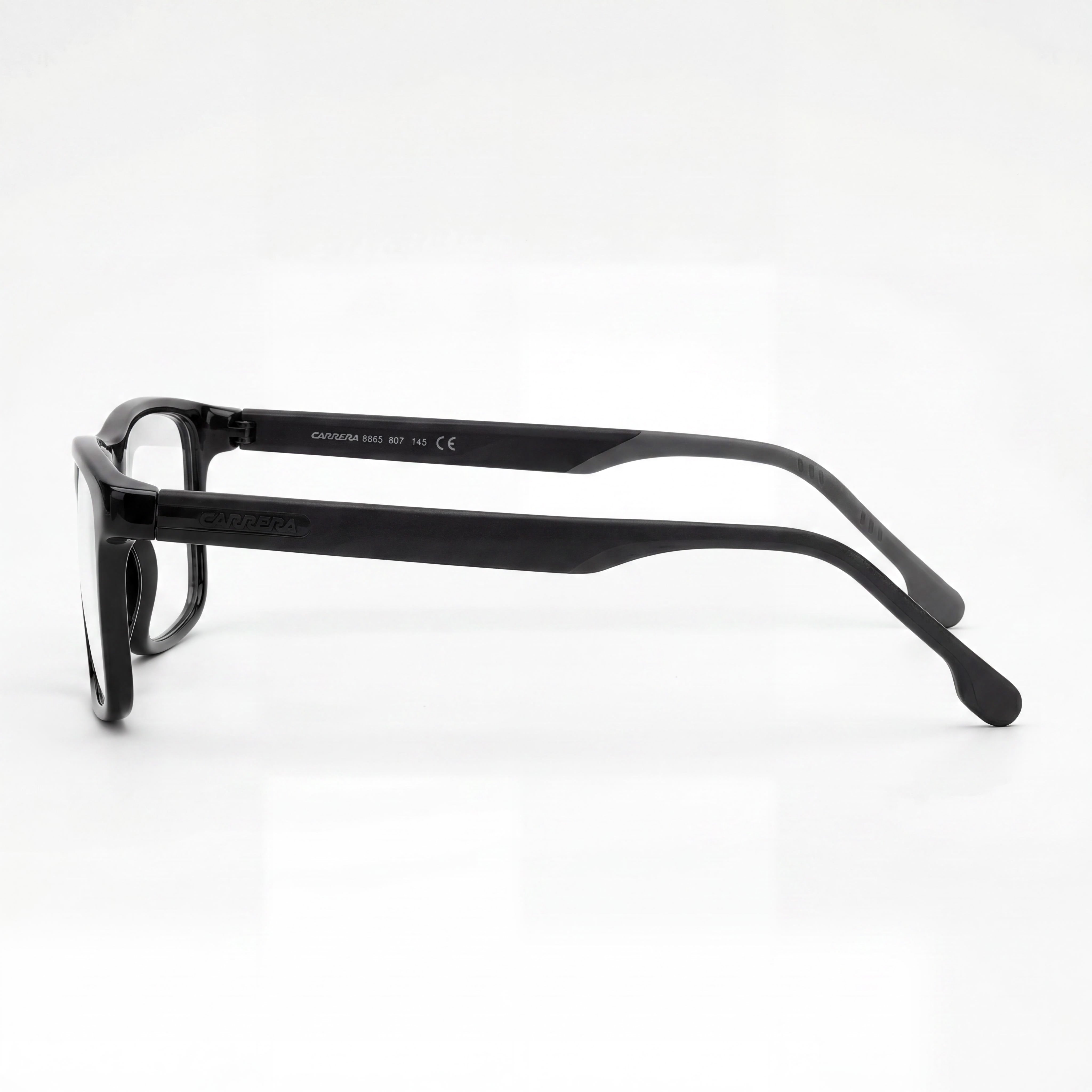 Carrera Carrera 8865 Unisex Optical Frames - Black Plastic Frame with Black Demo Lenses, Size 57-16-145mm, Photo 2