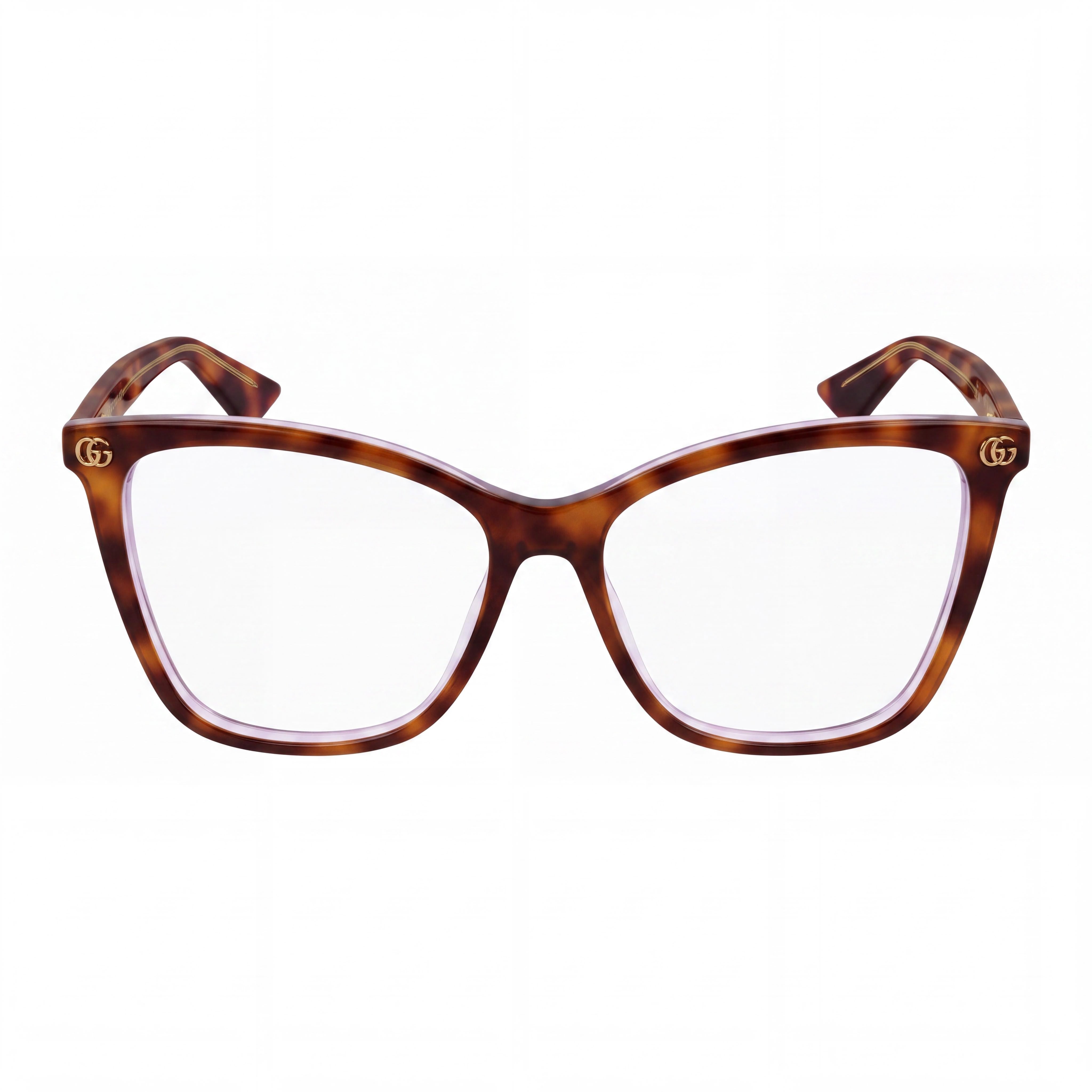 Gucci GG1817O Women's Havana Transparent Plastic Frame Eyewear with Multicolor Lenses, Size 55-16-140, Photo 2