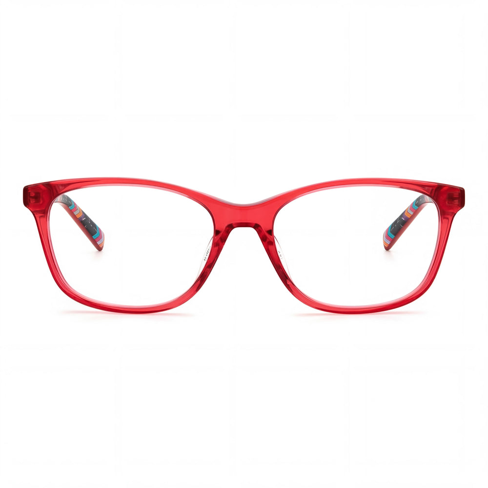 Missoni Eyewear Women's Rectangular Full-Rim Optical Glasses in Cherry Acetate, 52mm Lens Width