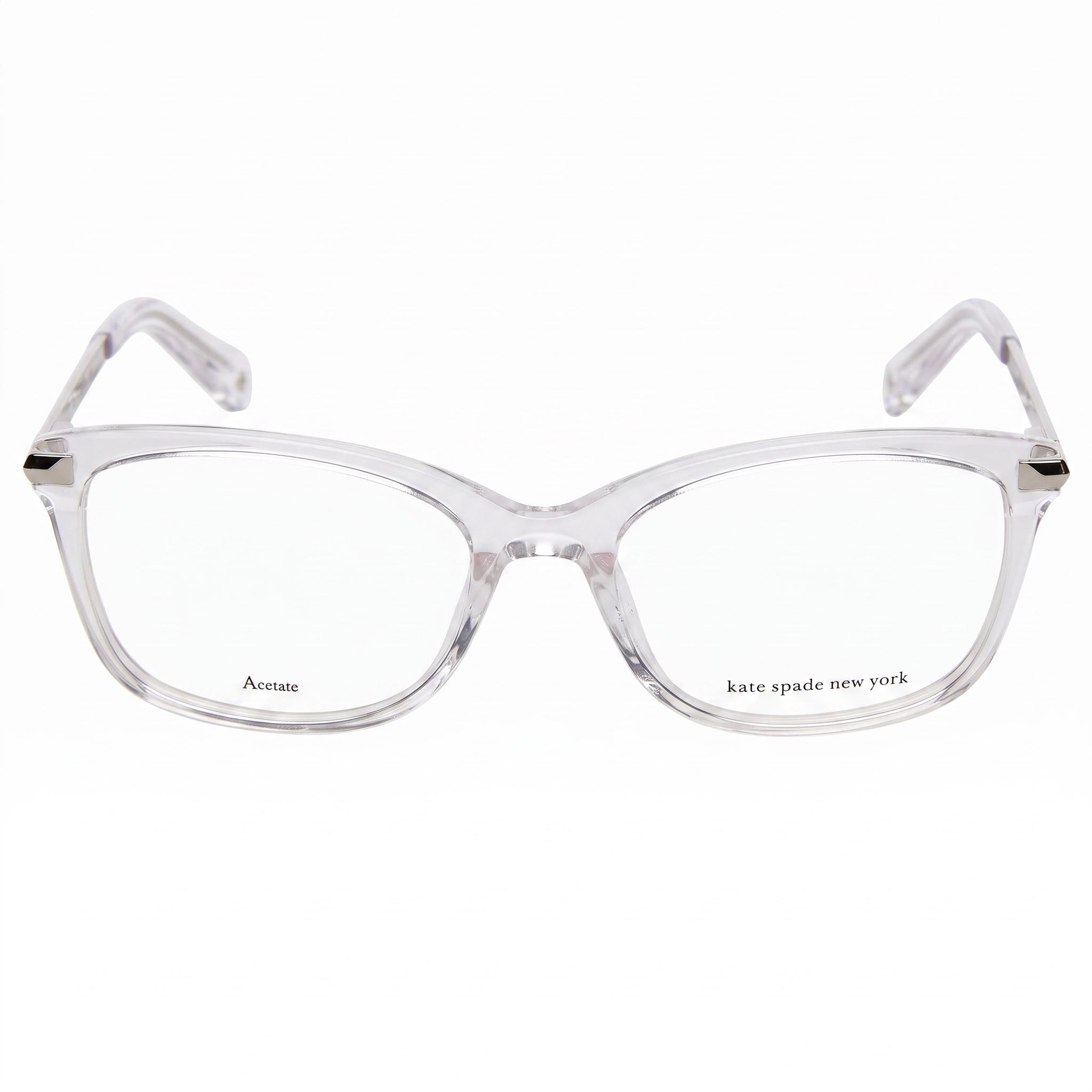 Kate Spade New York Vicenza Clear Acetate Square Full Rim Eyeglasses for Women with Crystal Lenses, Size 51-17-140, Photo 2