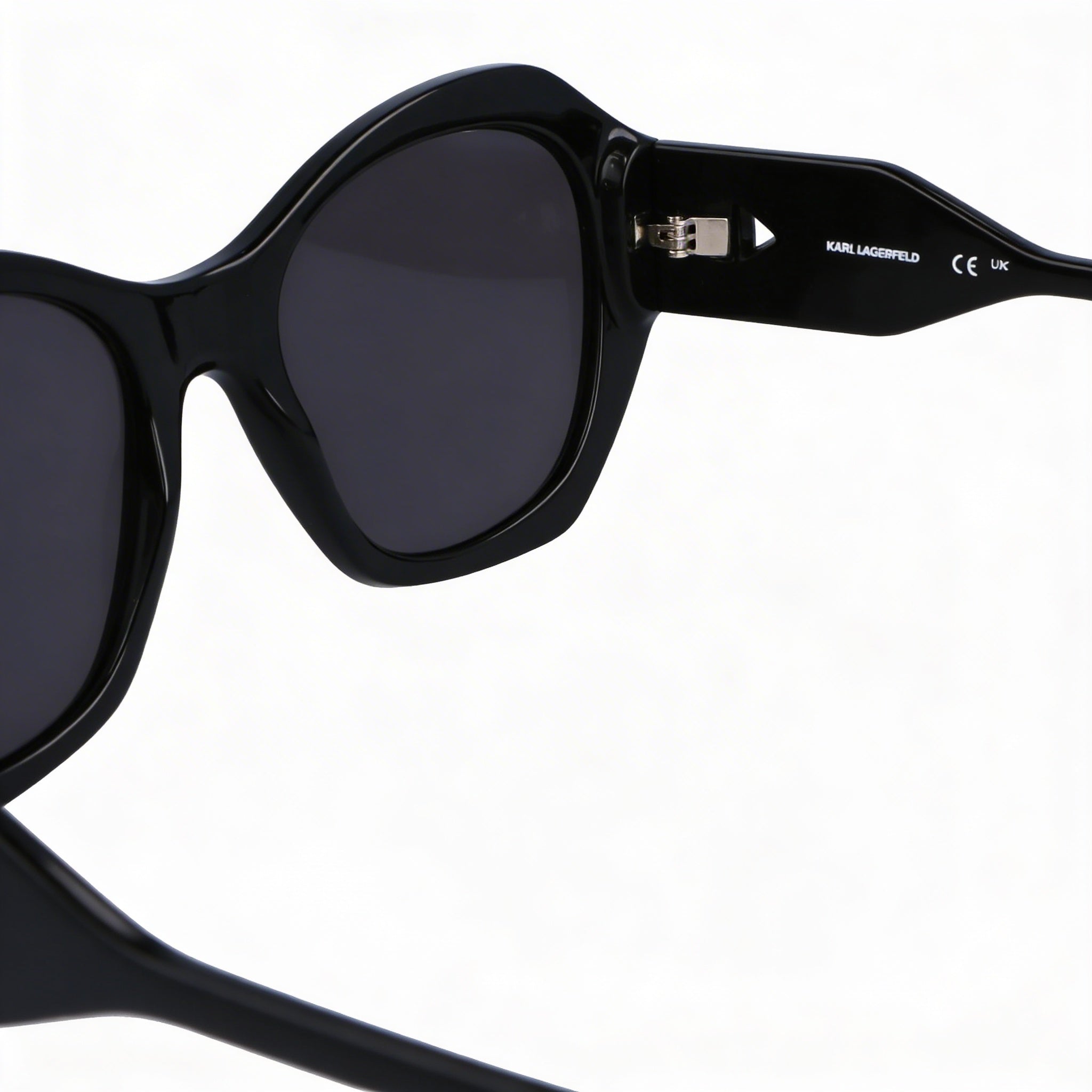 KARL LAGERFELD KL6146S N Gafas de Sol Redondas para Mujer de Plástico Negro con Lentes Negras, 54mm Protección UV, Photo 3
