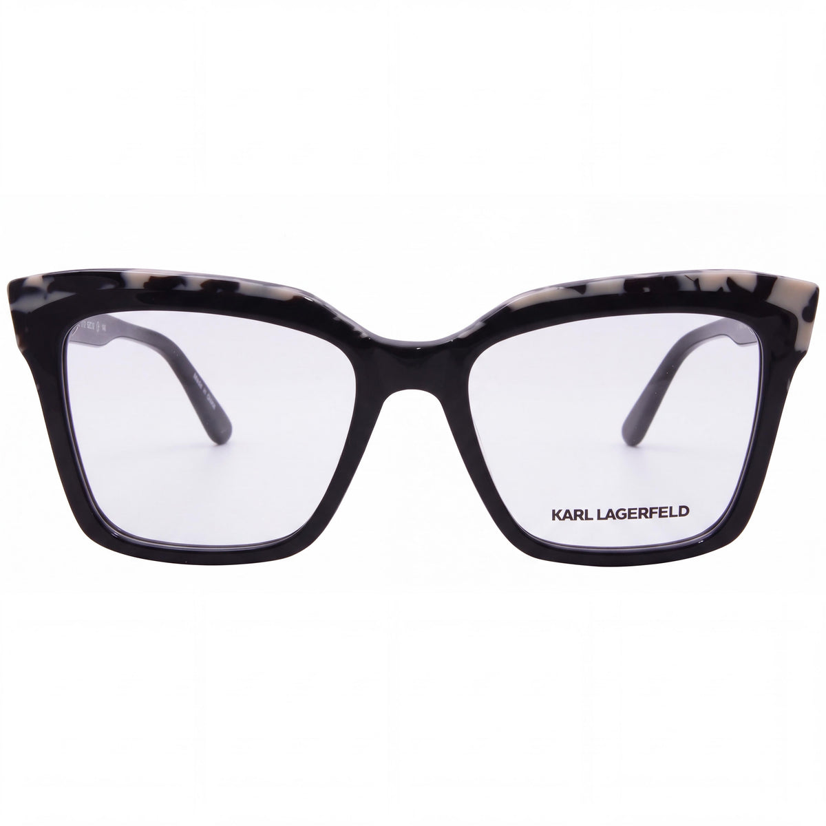 KARL LAGERFELD Kl6130 Women's Rectangle Style Eyewear with Acetate Frame in Black Marble Color, Size 52mm, Photo 2