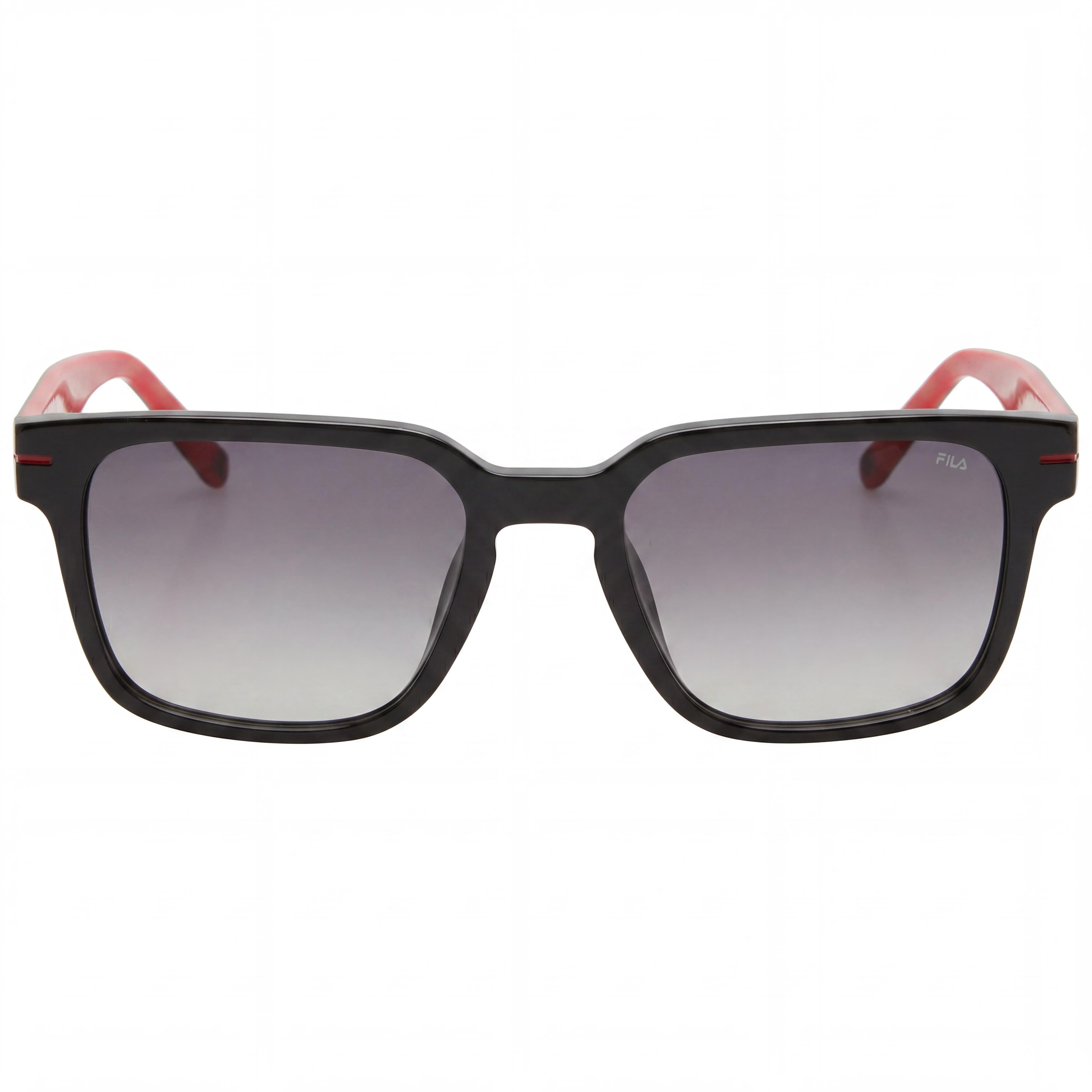 FILA Casual Sunglasses for Men with Shiny Black Acetate Frame and Smoke Gradient Lenses 53mm, Photo 2