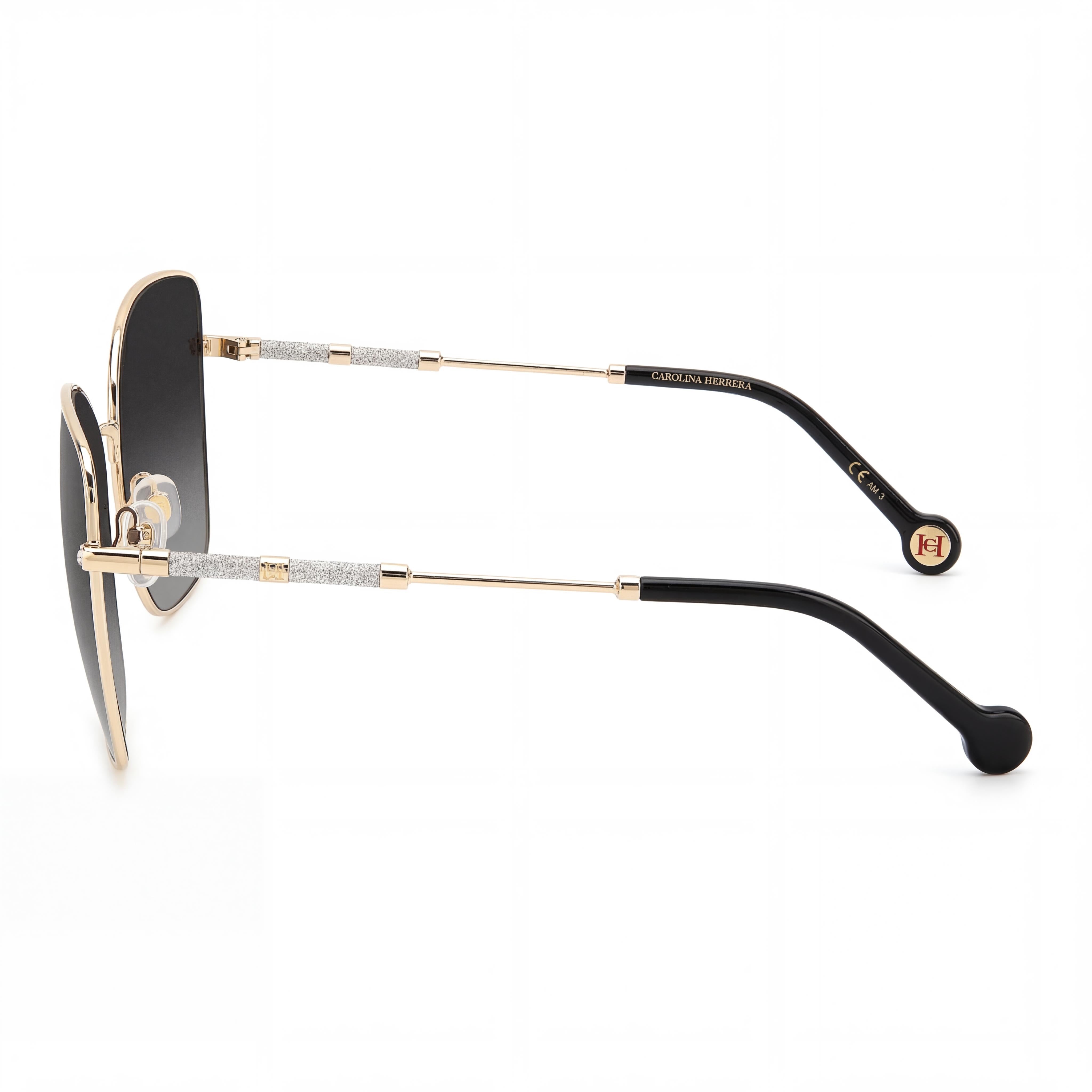 Carolina Herrera Classic Unisex Metal Rose Gold Dark Grey Shaded Non-Polarized UV Protected Sunglasses 59mm, Photo 3