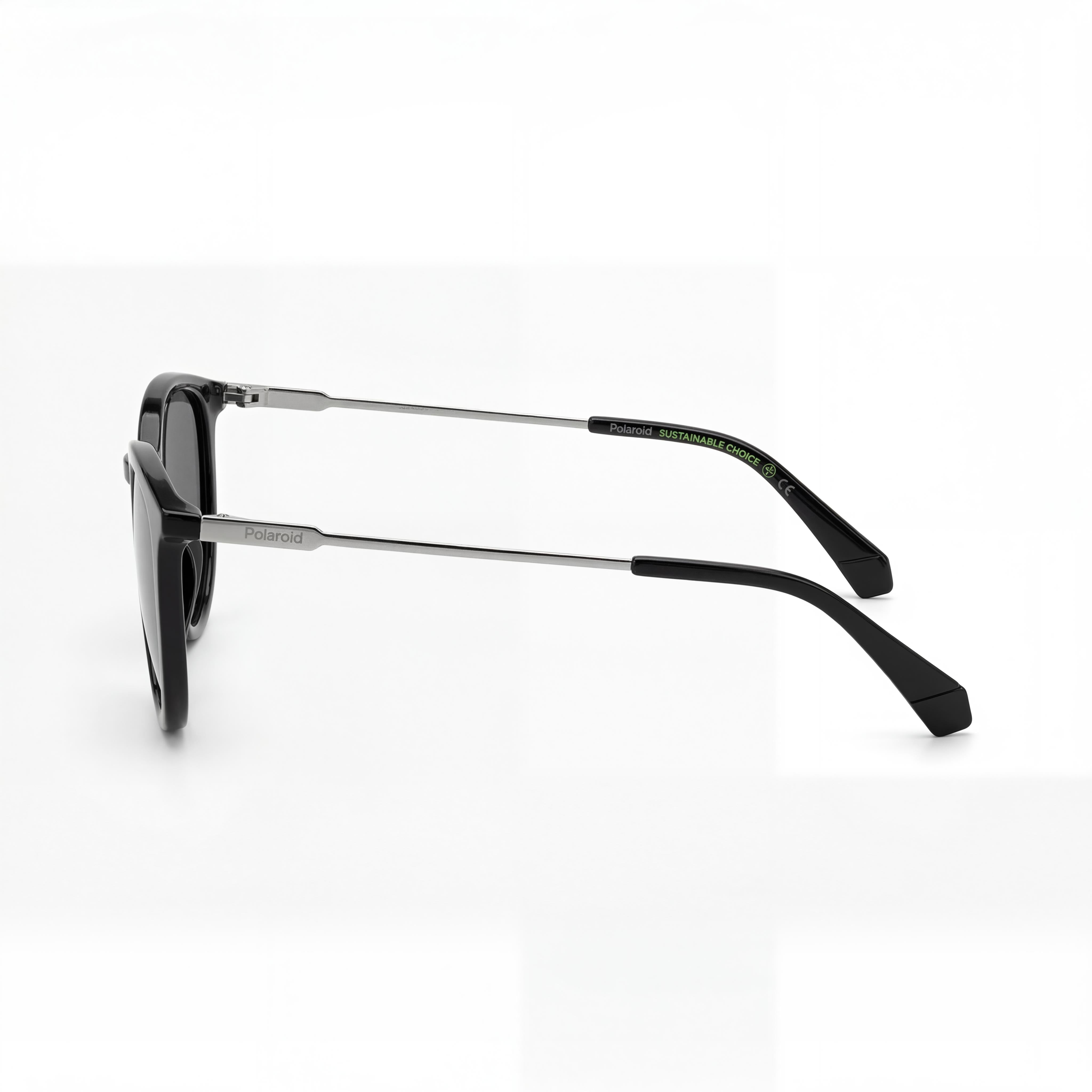 Polaroid Eyewear Modern PLD 4143/S/X Women's ECO CO-POLYESTER Black Grey UV Protected Sunglasses 53mm, Photo 3