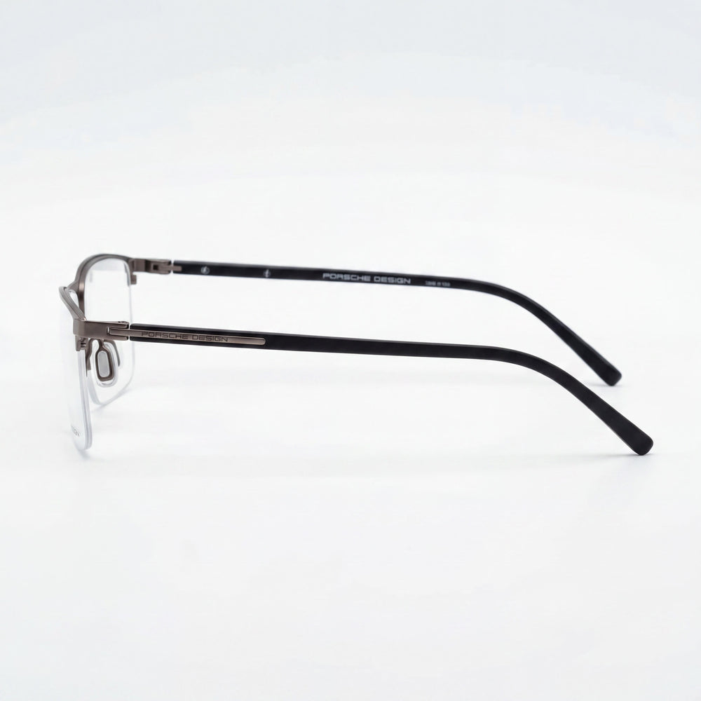 Gafas Porsche Design Modern P8371 Marrón Metal Semi al Aire Rectangulares con Protección UV para Hombre Talla 56-17-145mm