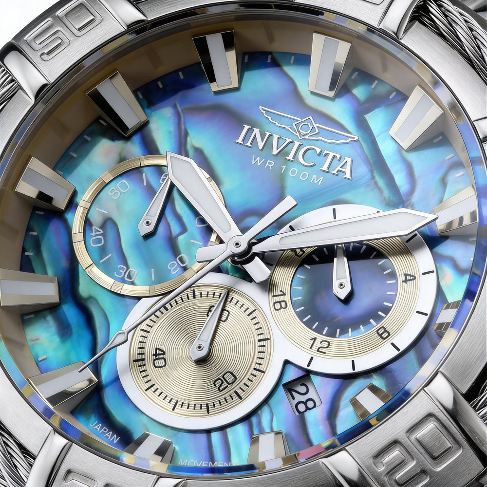 Invicta Bolt 49898 51mm Unisex Silver Stainless Steel Bracelet Quartz Multicolor Dial 10 ATM WR Watch