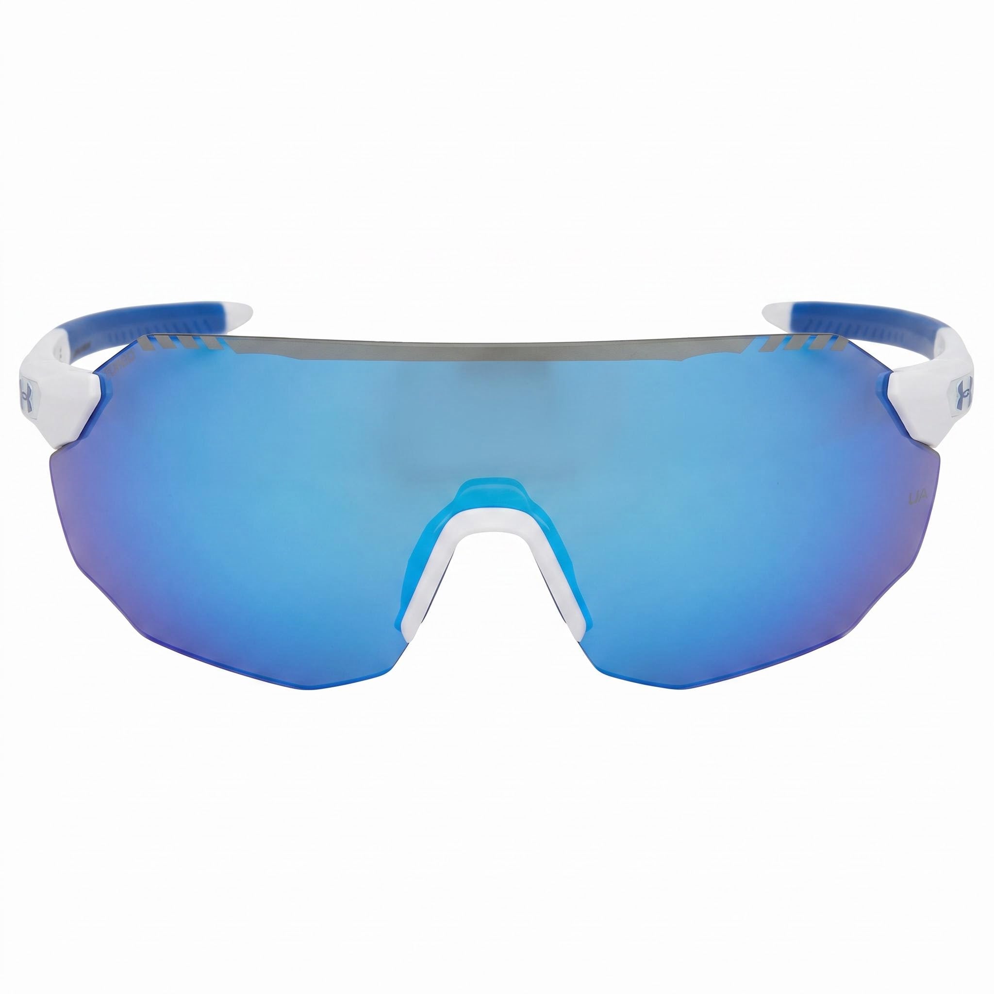 Gafas de sol Under Armour Square Sporty de policarbonato UA TUNED de béisbol azul no polarizadas con protección UV, blanco mate, azul, 99mm, Photo 2